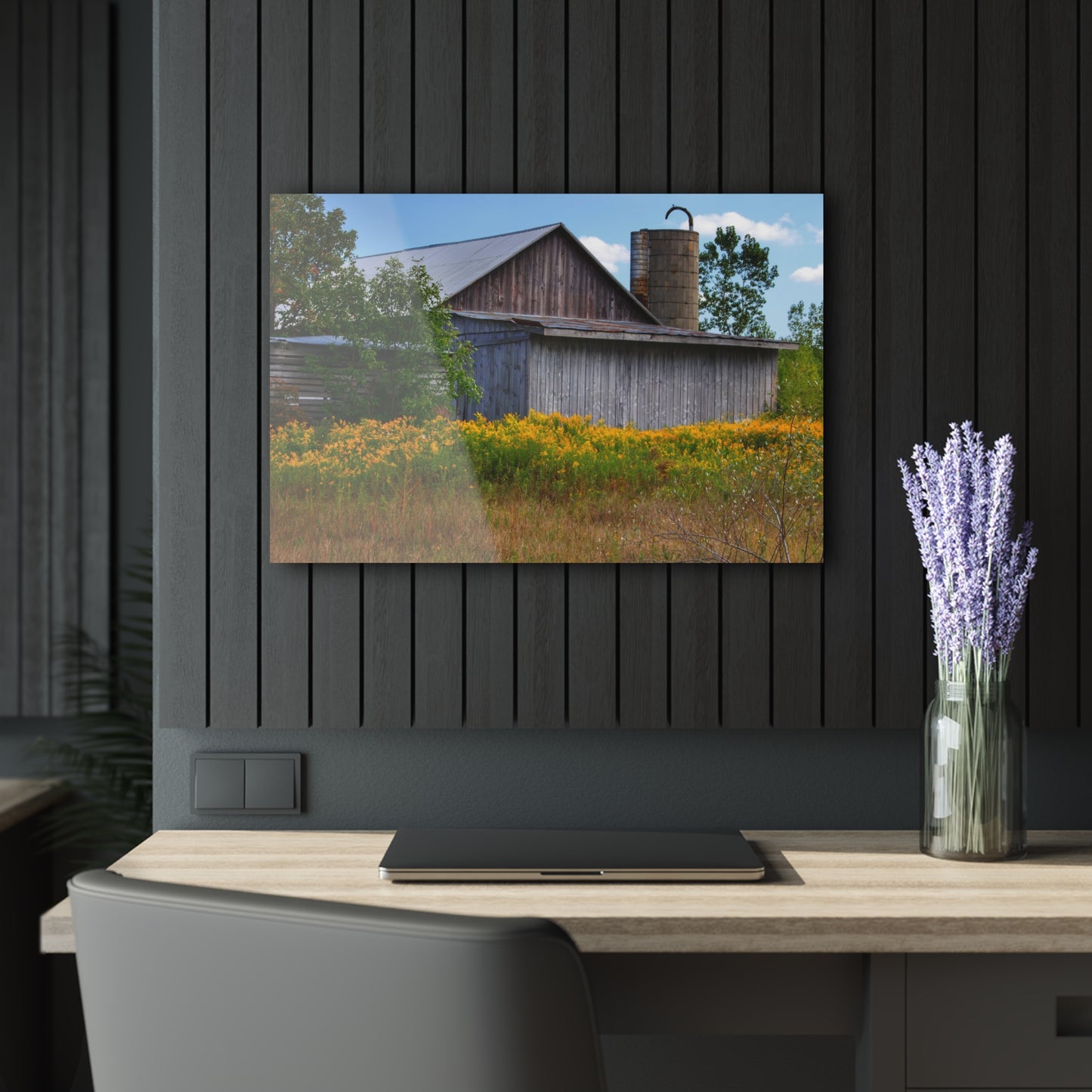 U R There Photography Church Road Grey II Rustic Farmhouse Acrylic Wall Print