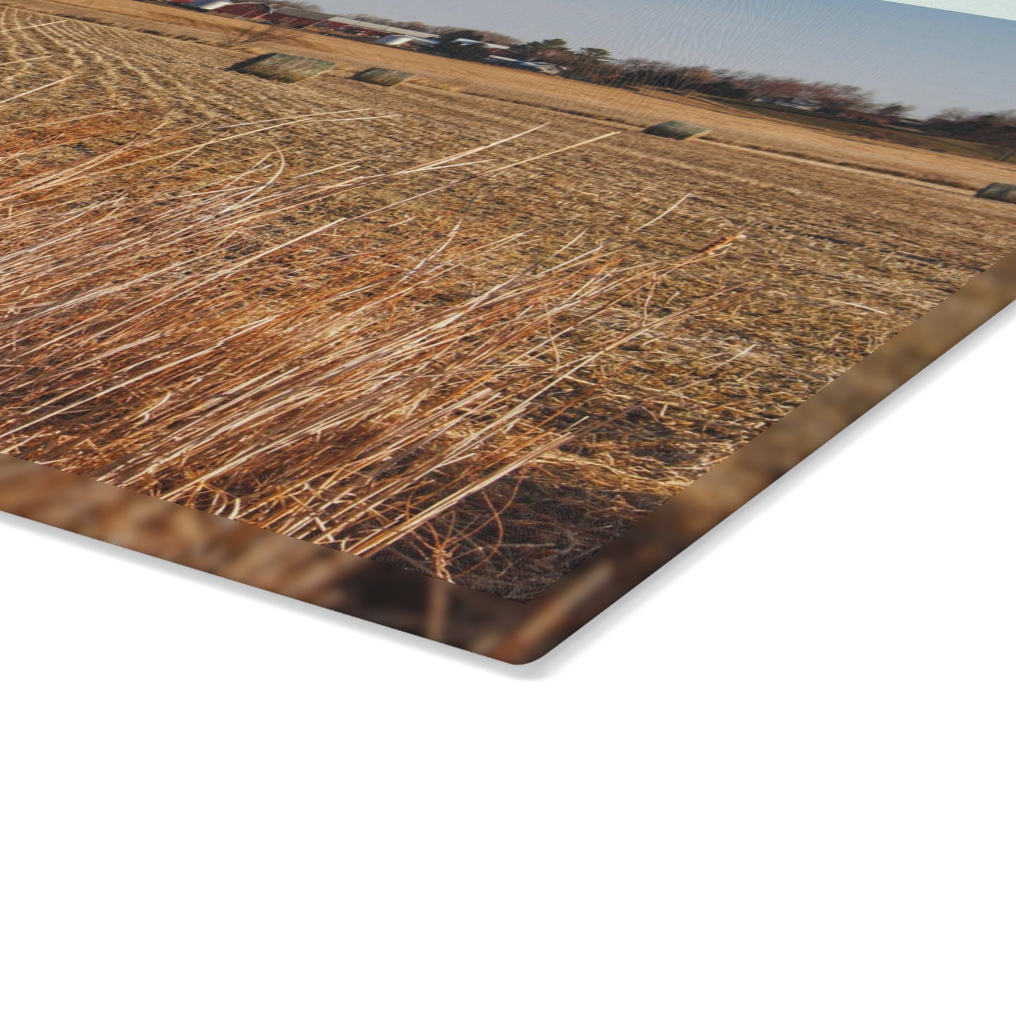 U R There Photography Across the Field on Johnsonmill Road Rustic Farmhouse Tempered-Glass Cutting Board