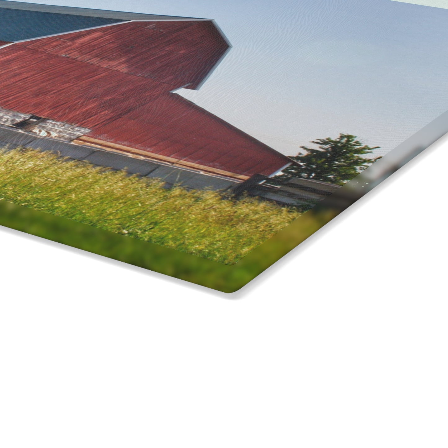U R There Photography Burnside Red Rustic Farmhouse Tempered-Glass Cutting Board