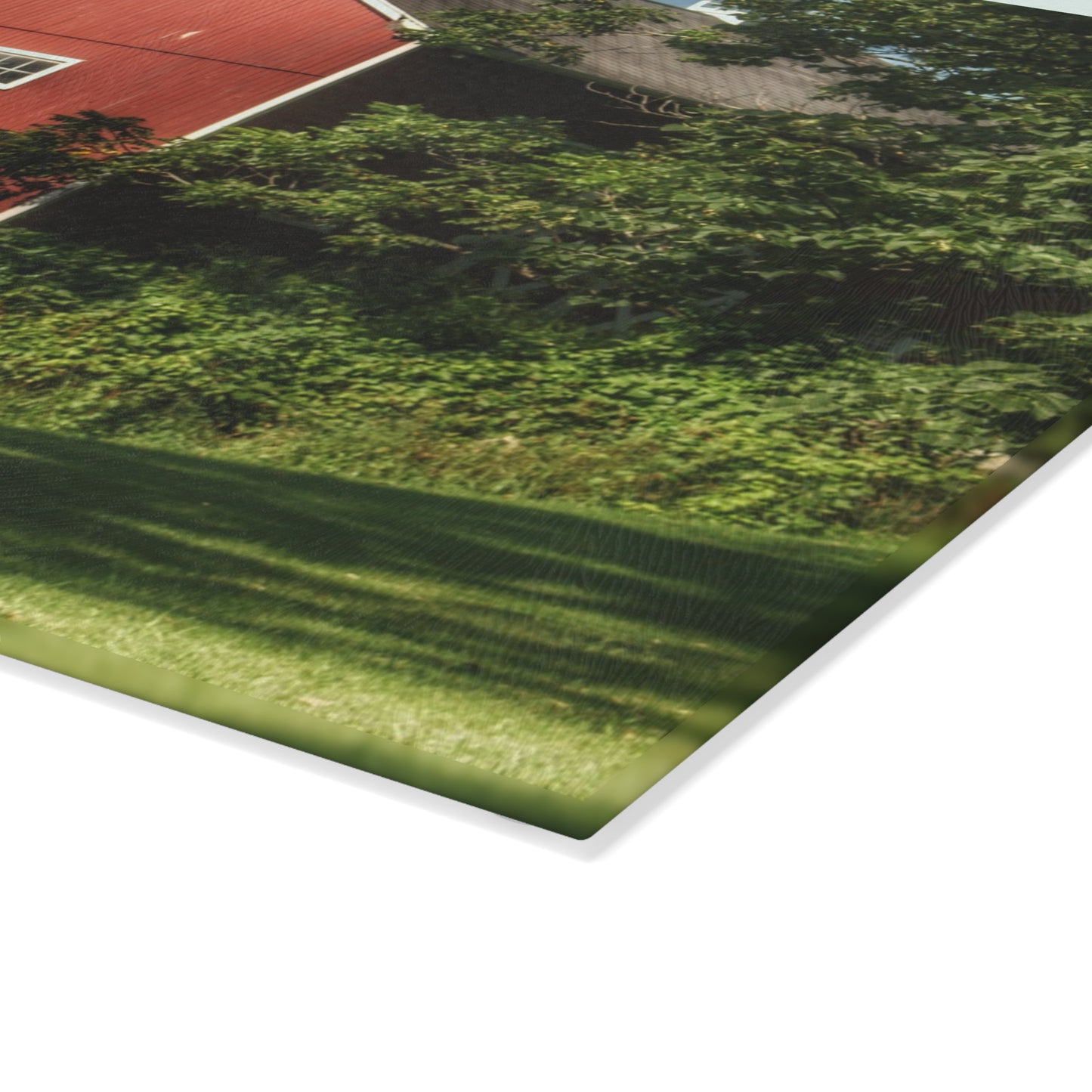 U R There Photography Oxford Red Rustic Farmhouse Tempered-Glass Cutting Board