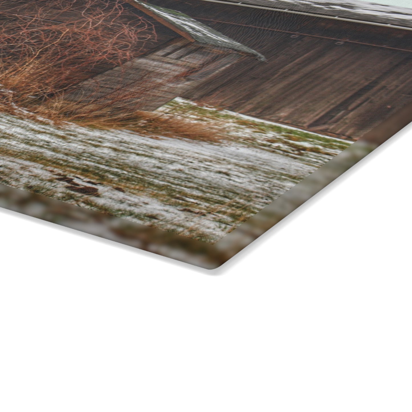 U R There Photography Wilder Road Little Winter Grey Rustic Farmhouse Tempered-Glass Cutting Board
