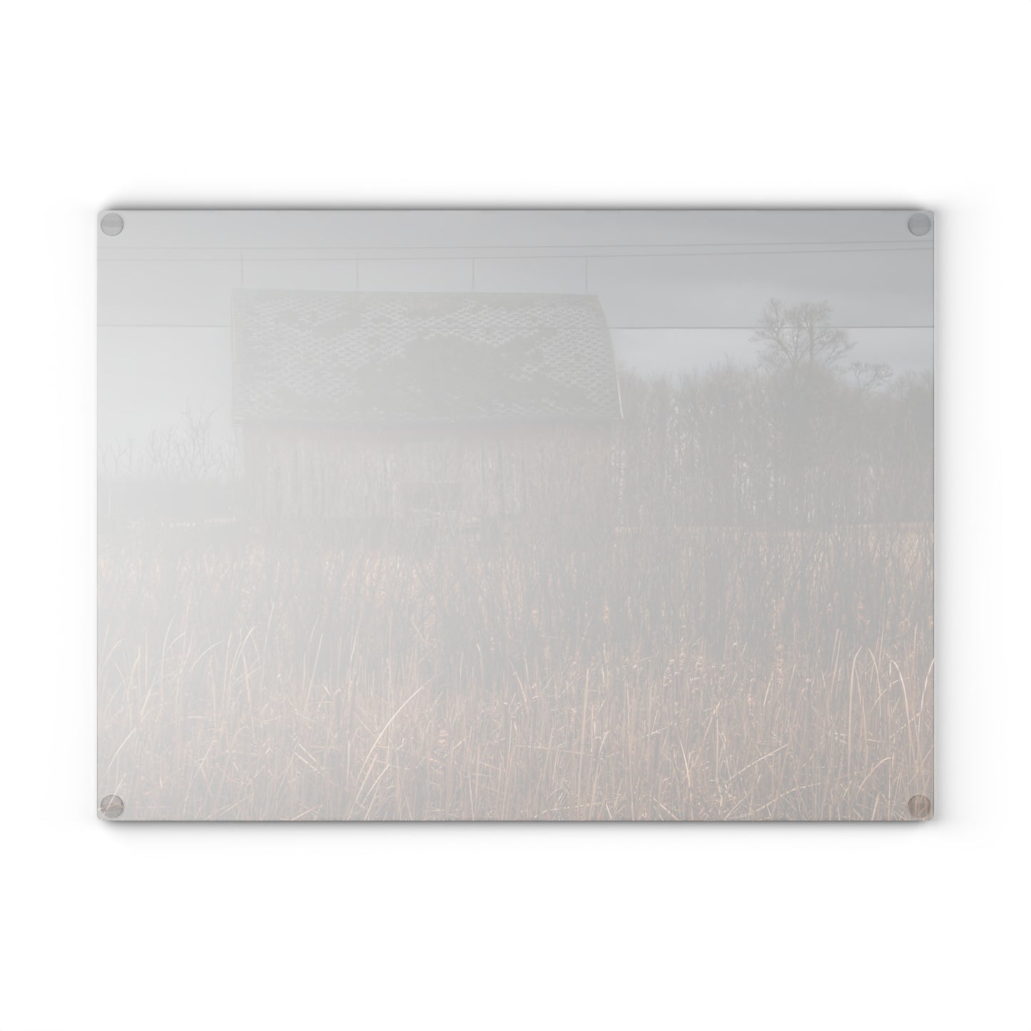 U R There Photography Brown Road Rustic Rustic Farmhouse Tempered-Glass Cutting Board