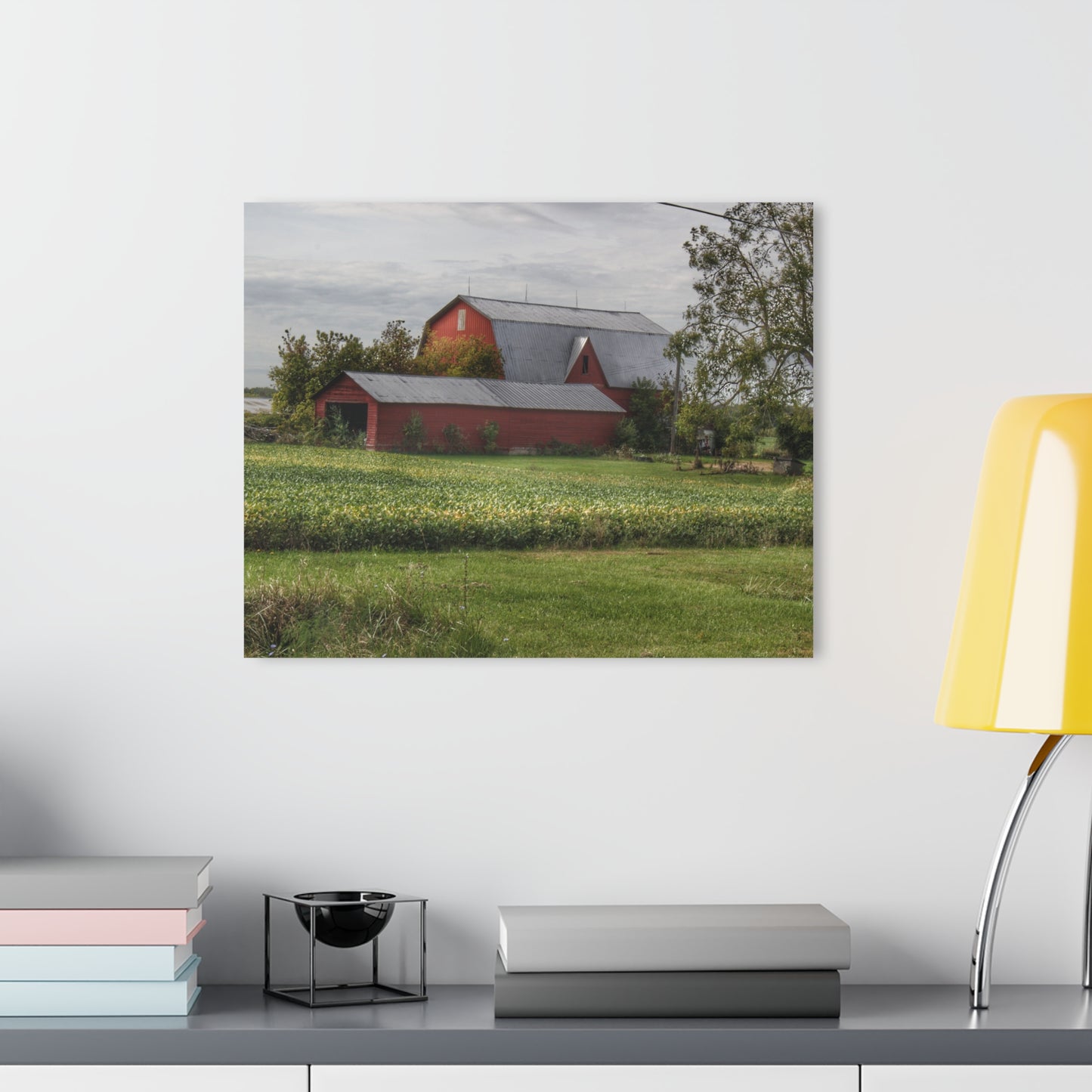 U R There Photography West Dodge Road Reds Rustic Farmhouse Acrylic Wall Print