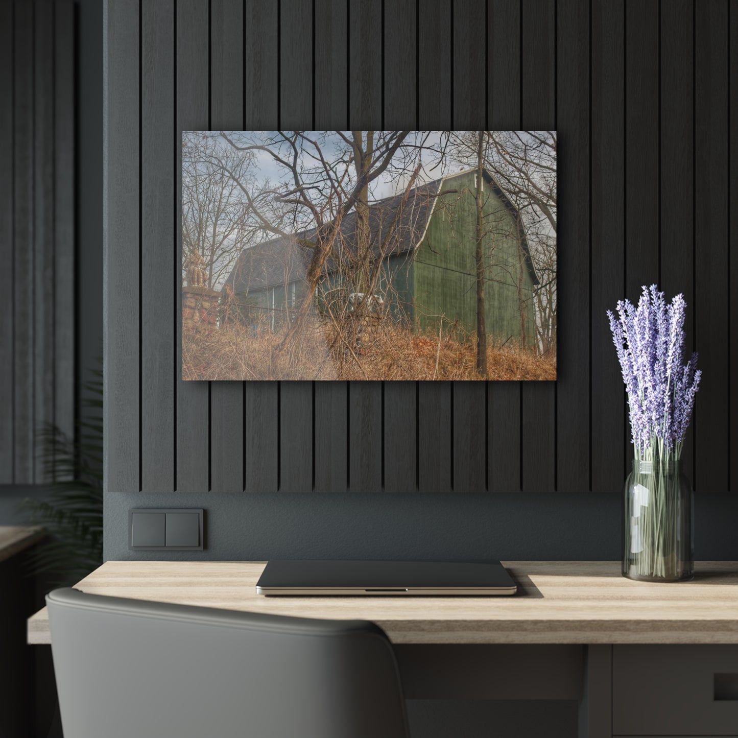U R There Photography Yale Road Hidden Green Rustic Farmhouse Acrylic Wall Print