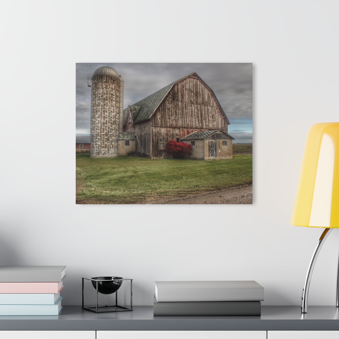 U R There Photography Roedel Road Red Rustic Farmhouse Acrylic Wall Print