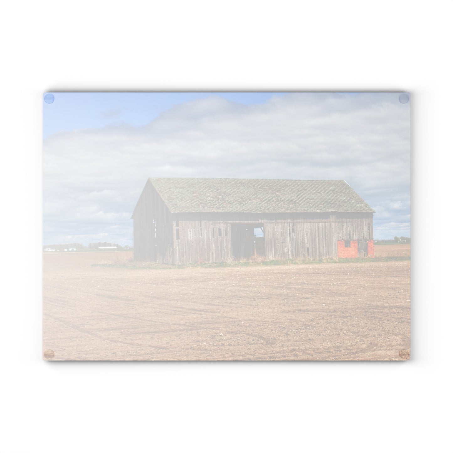 U R There Photography Rescue Road Grey Rustic Farmhouse Tempered-Glass Cutting Board