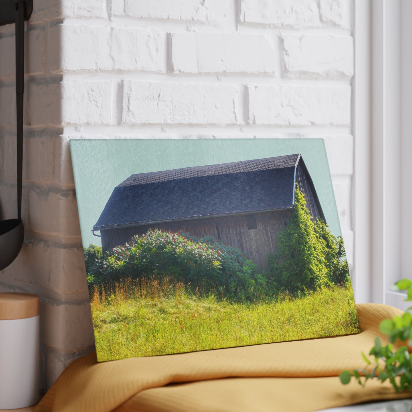 U R There Photography North Lake Pleasant Road Old Grey Rustic Farmhouse Tempered-Glass Cutting Board