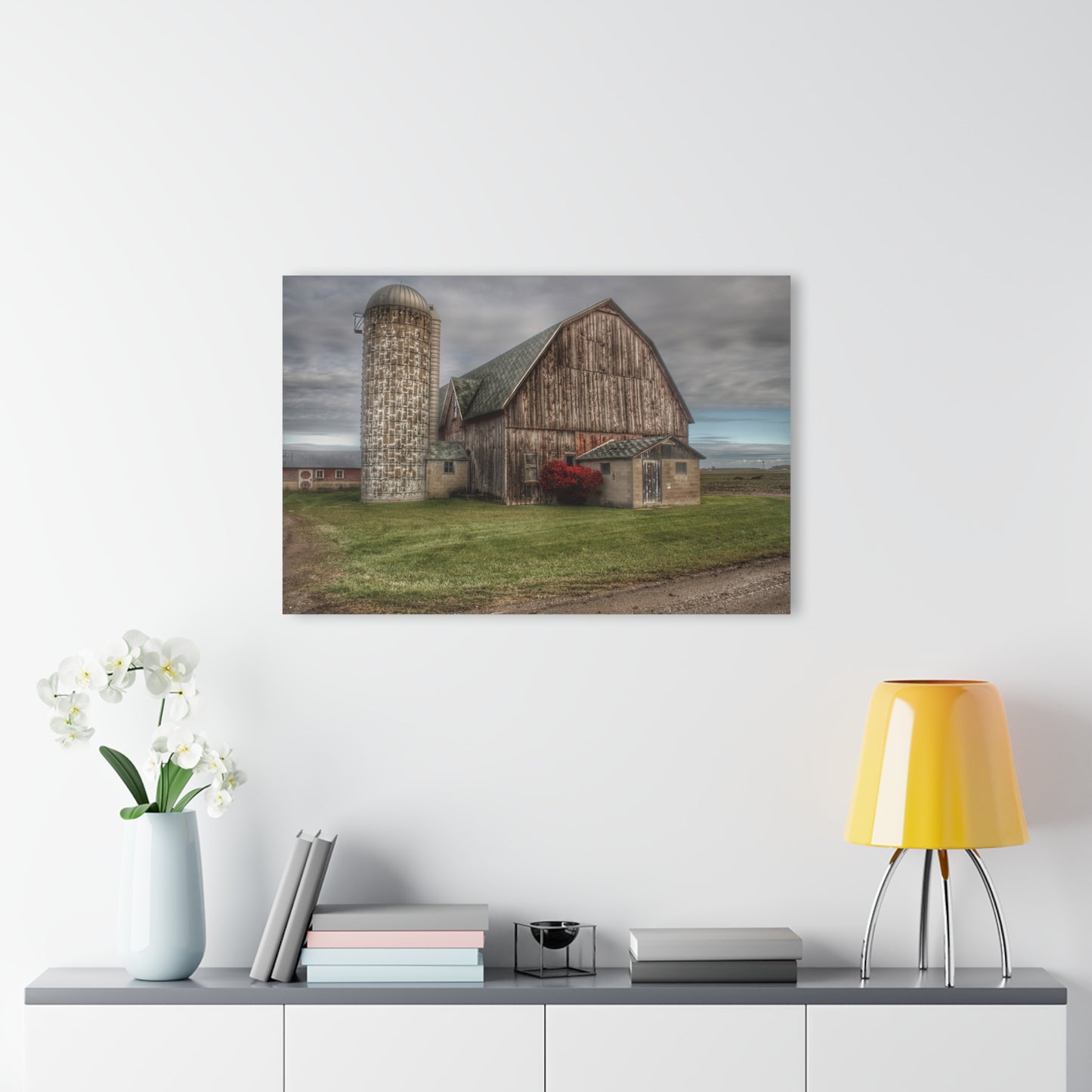 U R There Photography Roedel Road Red Rustic Farmhouse Acrylic Wall Print