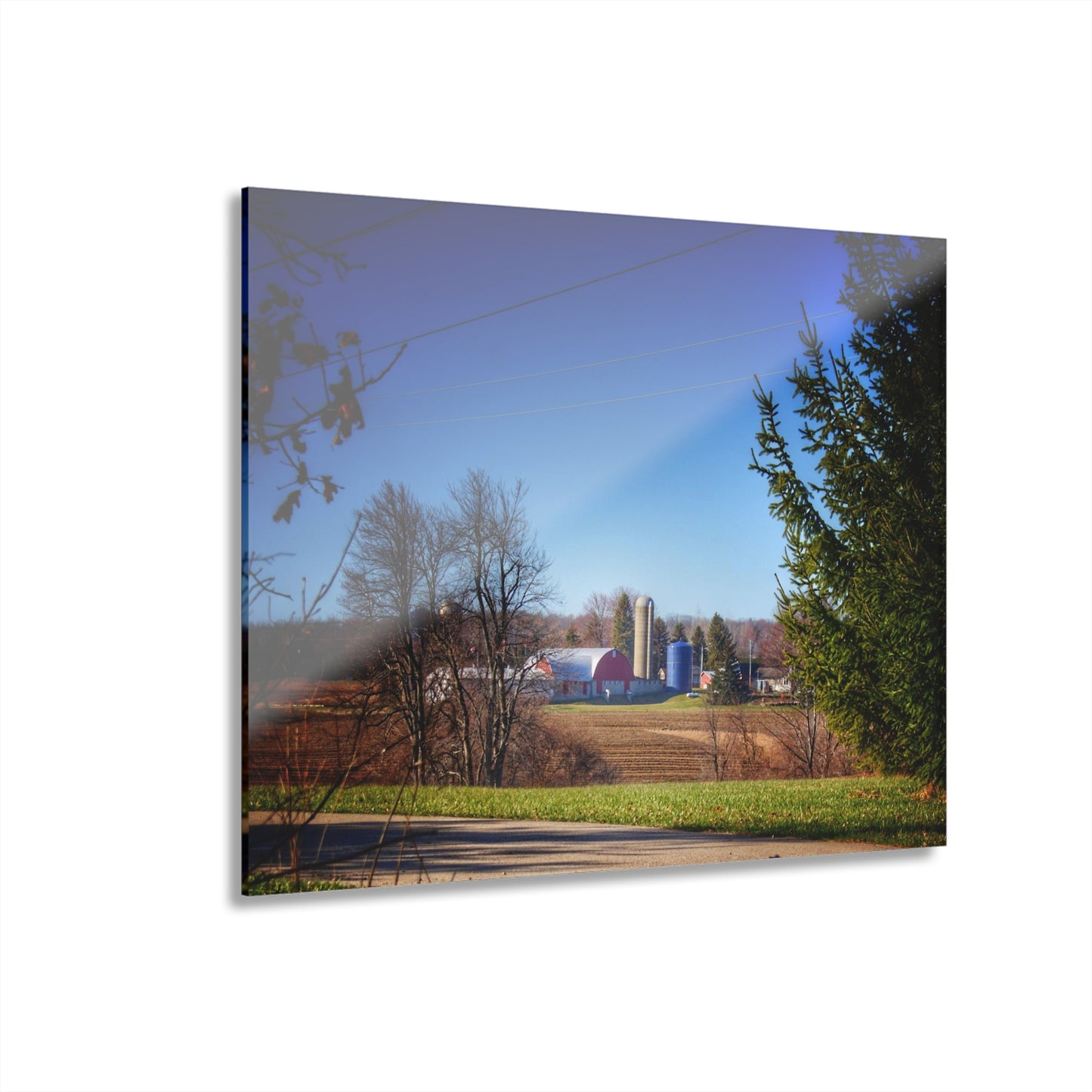 U R There Photography Across the Field on Brocker Road Rustic Farmhouse Acrylic Wall Print