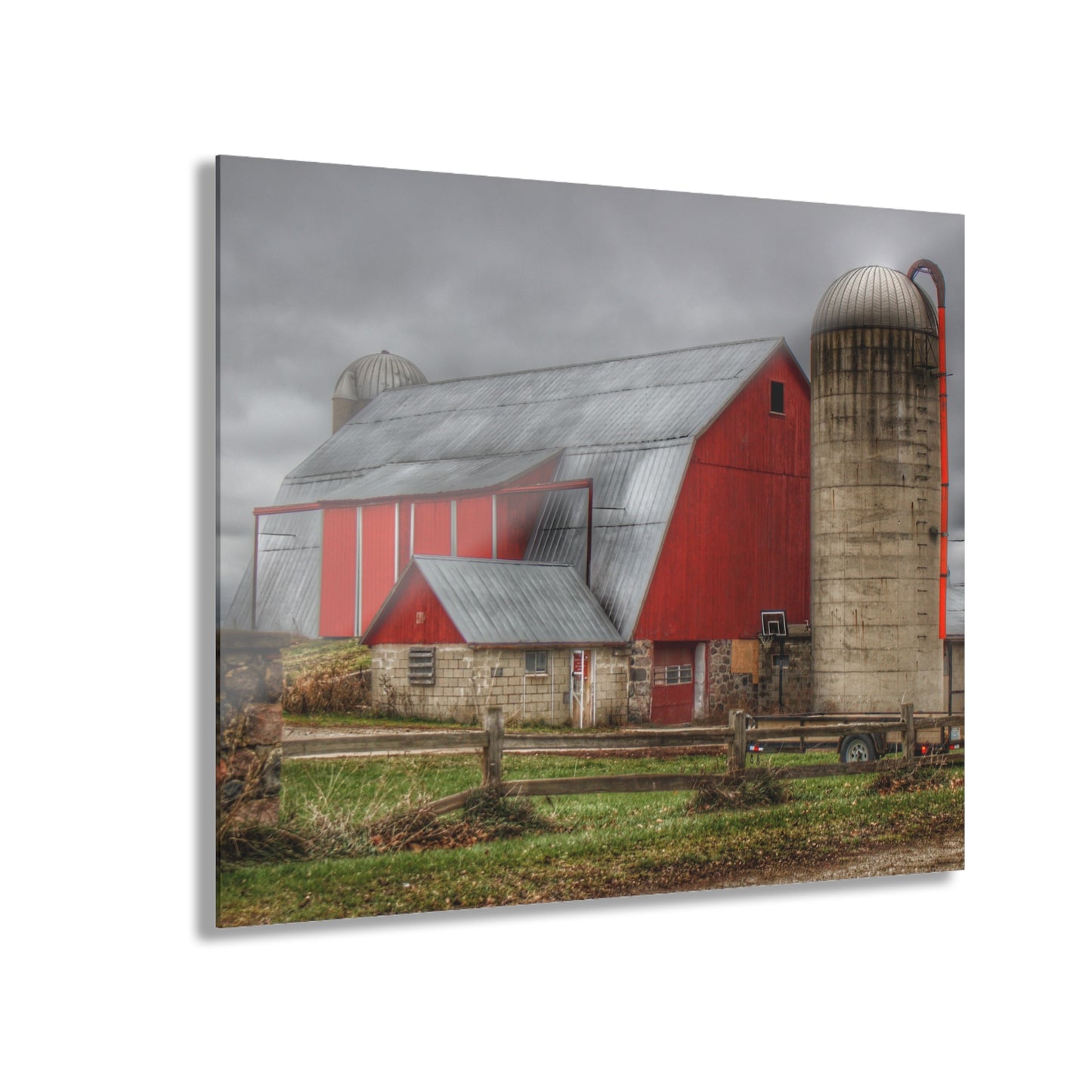 U R There Photography Slattery Roadside Red II Rustic Farmhouse Acrylic Wall Print