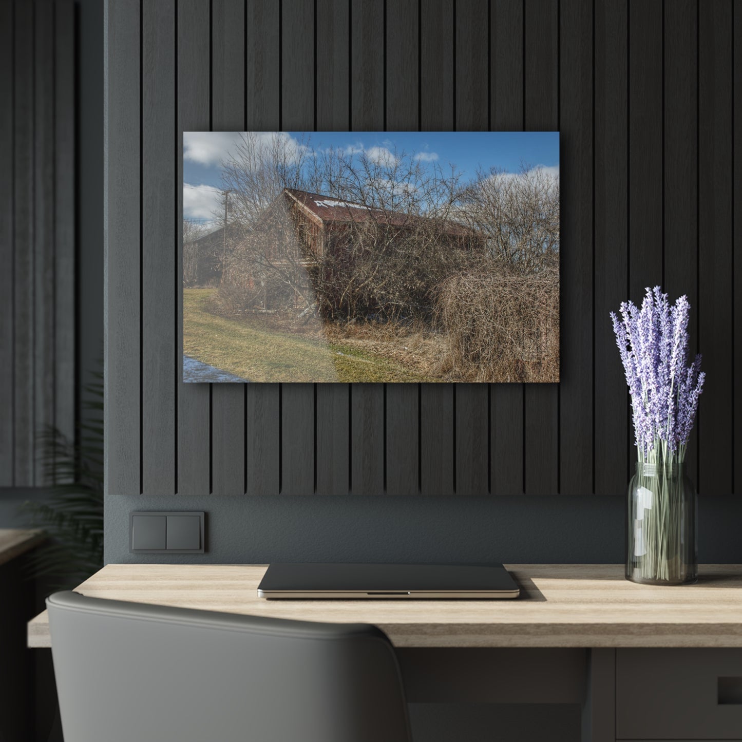 U R There Photography Buried Burnside Greys I Rustic Farmhouse Acrylic Wall Print