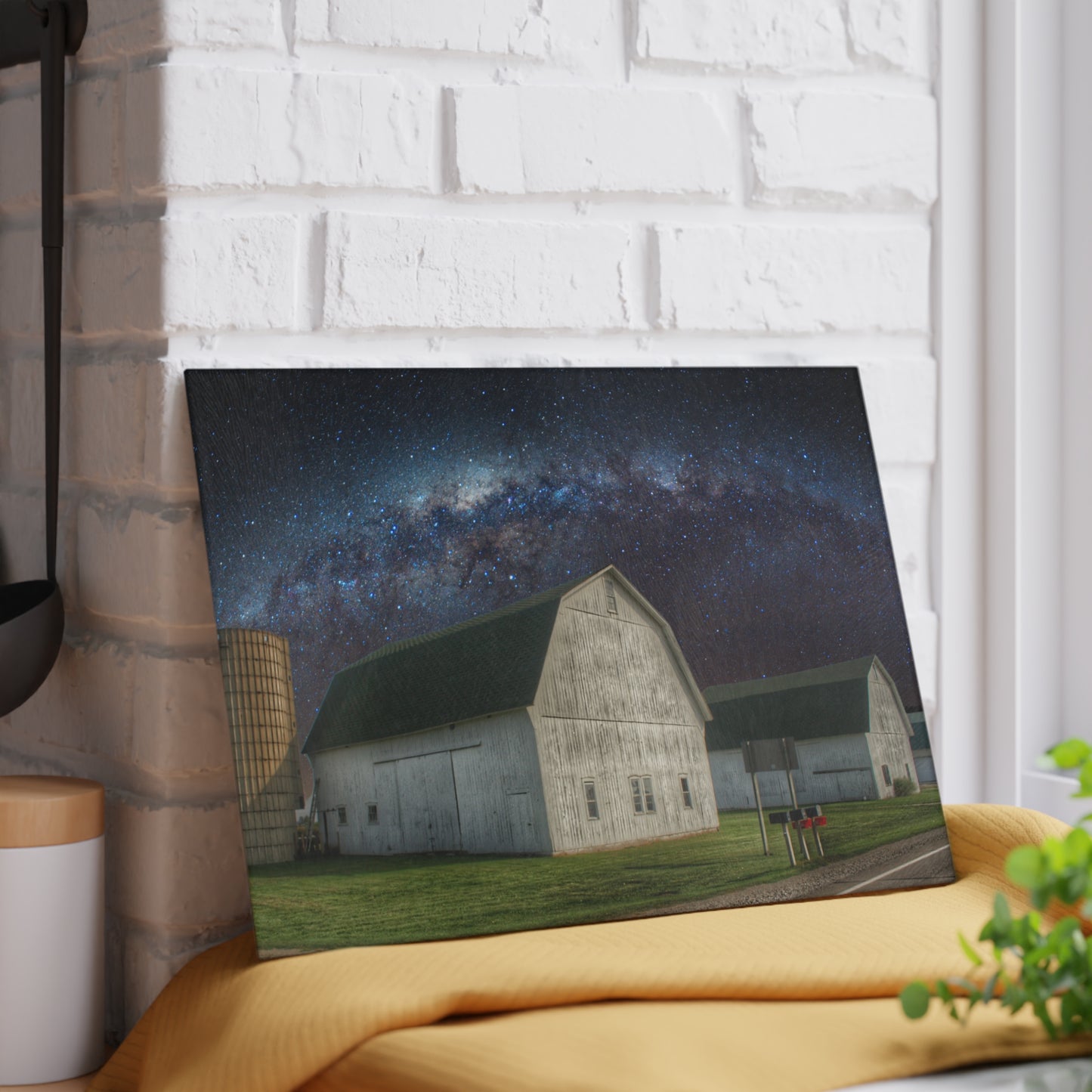 U R There Photography Under the Milky Way Rustic Farmhouse Tempered-Glass Cutting Board
