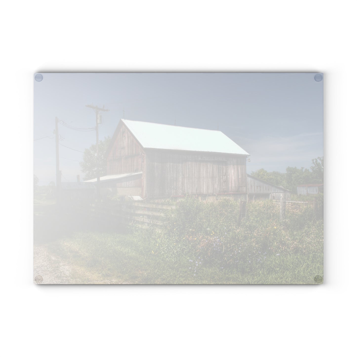 U R There Photography Castle Road Cow Barn I Rustic Farmhouse Tempered-Glass Cutting Board