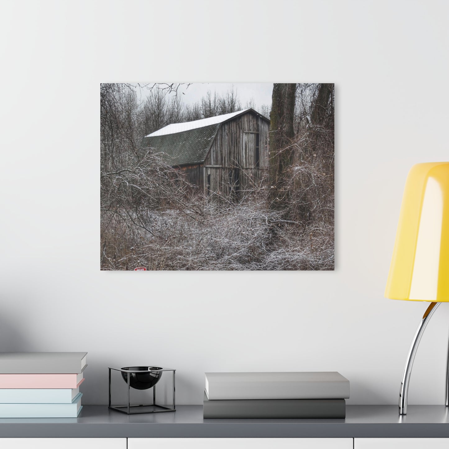 U R There Photography Saginaw Road Grey Rustic Farmhouse Acrylic Wall Print