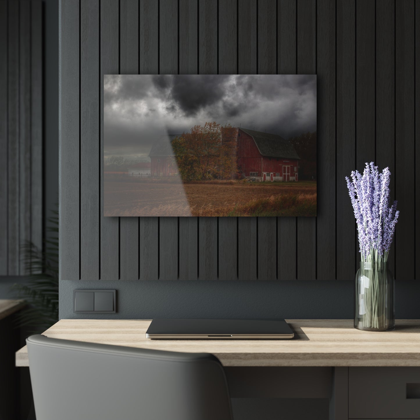 U R There Photography Hinson Road Reds I Rustic Farmhouse Acrylic Wall Print