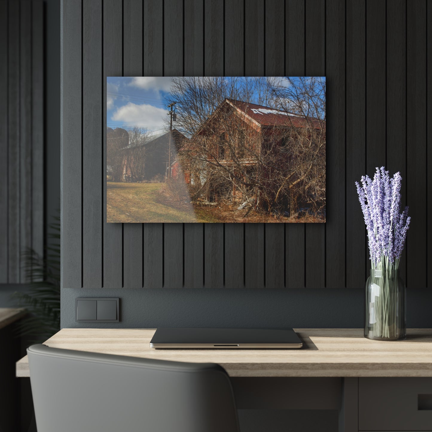 U R There Photography Buried Burnside Greys II Rustic Farmhouse Acrylic Wall Print