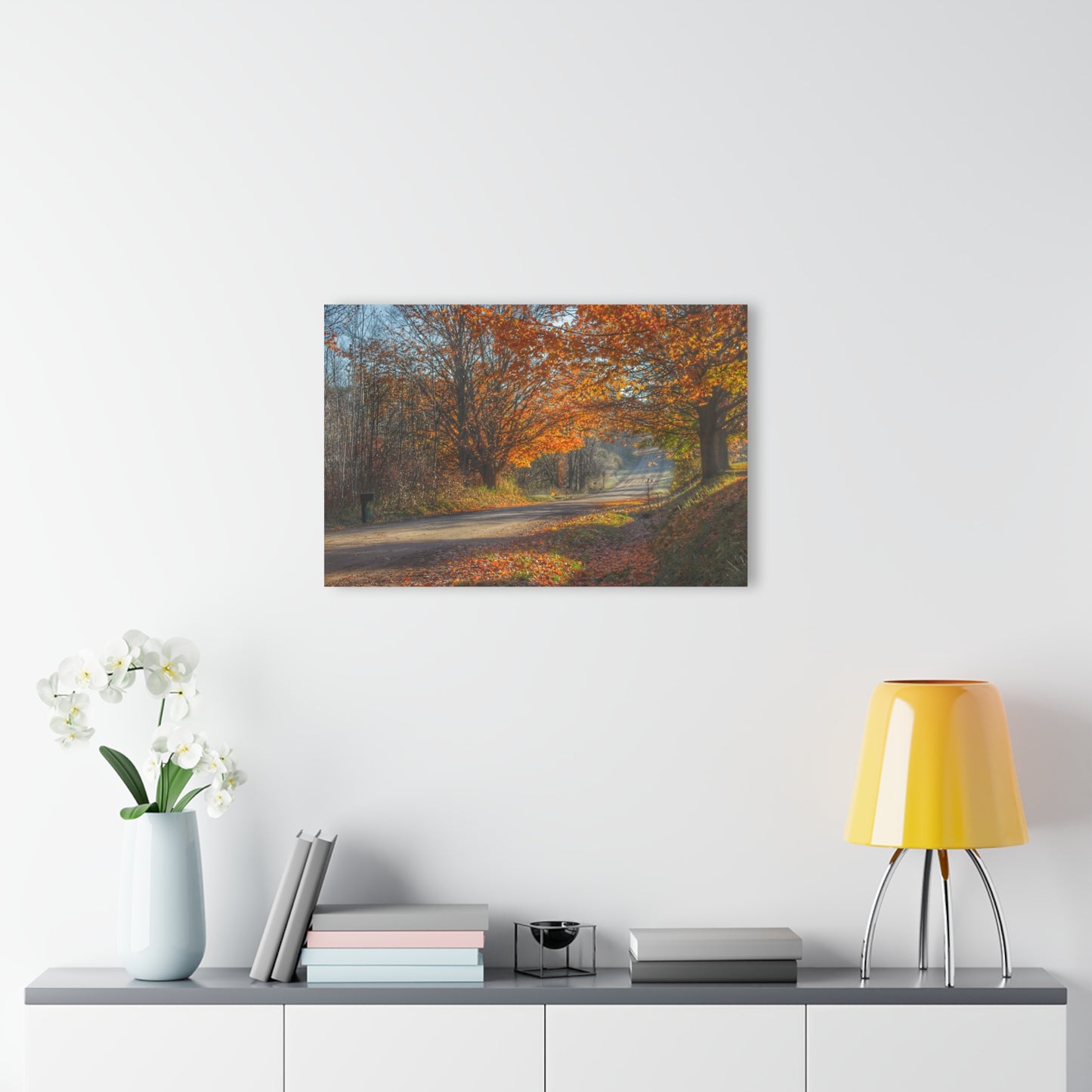 U R There Photography Fall on Oak Road Rustic Farmhouse Acrylic Wall Print