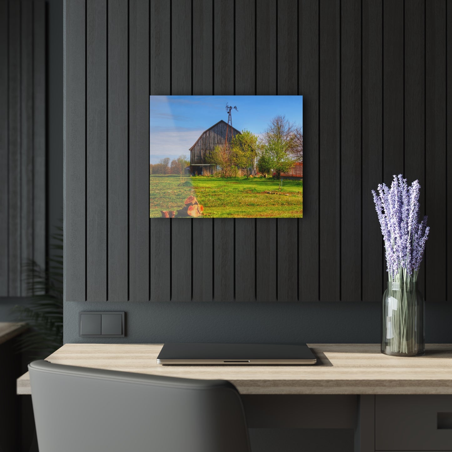 U R There Photography Sohn Road Grey Rustic Farmhouse Acrylic Wall Print