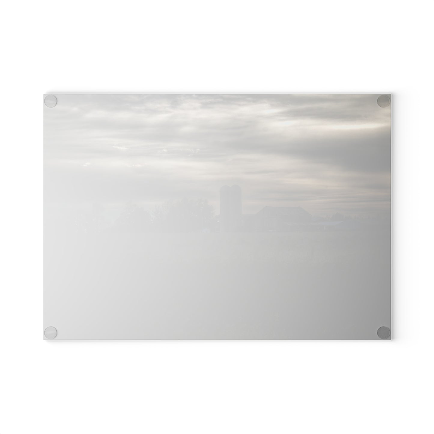 U R There Photography Across the Field on Brown City Road Rustic Farmhouse Tempered-Glass Cutting Board