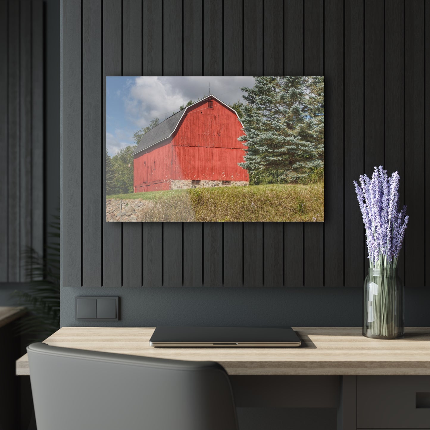 U R There Photography Oxford Baldwin Red Rustic Farmhouse Acrylic Wall Print