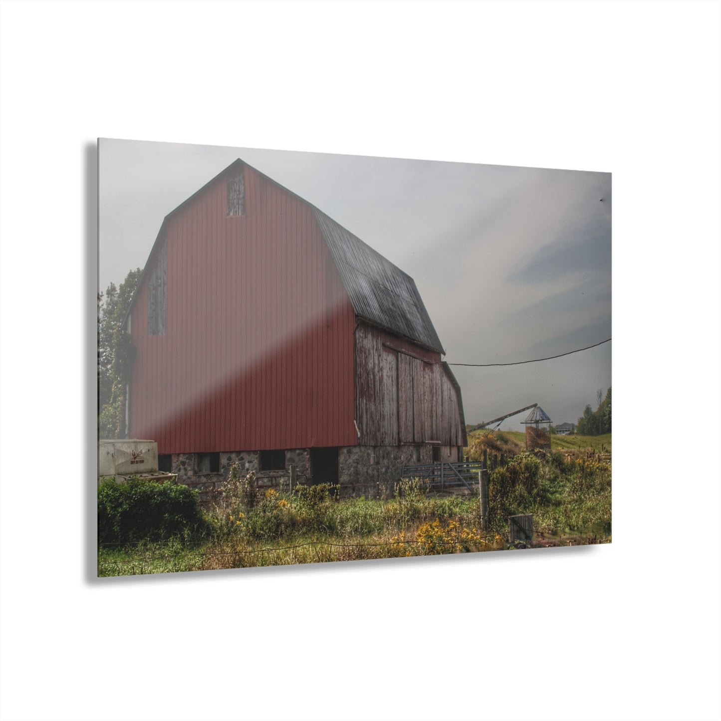 U R There Photography Roadside Stone Red Rustic Farmhouse Acrylic Wall Print