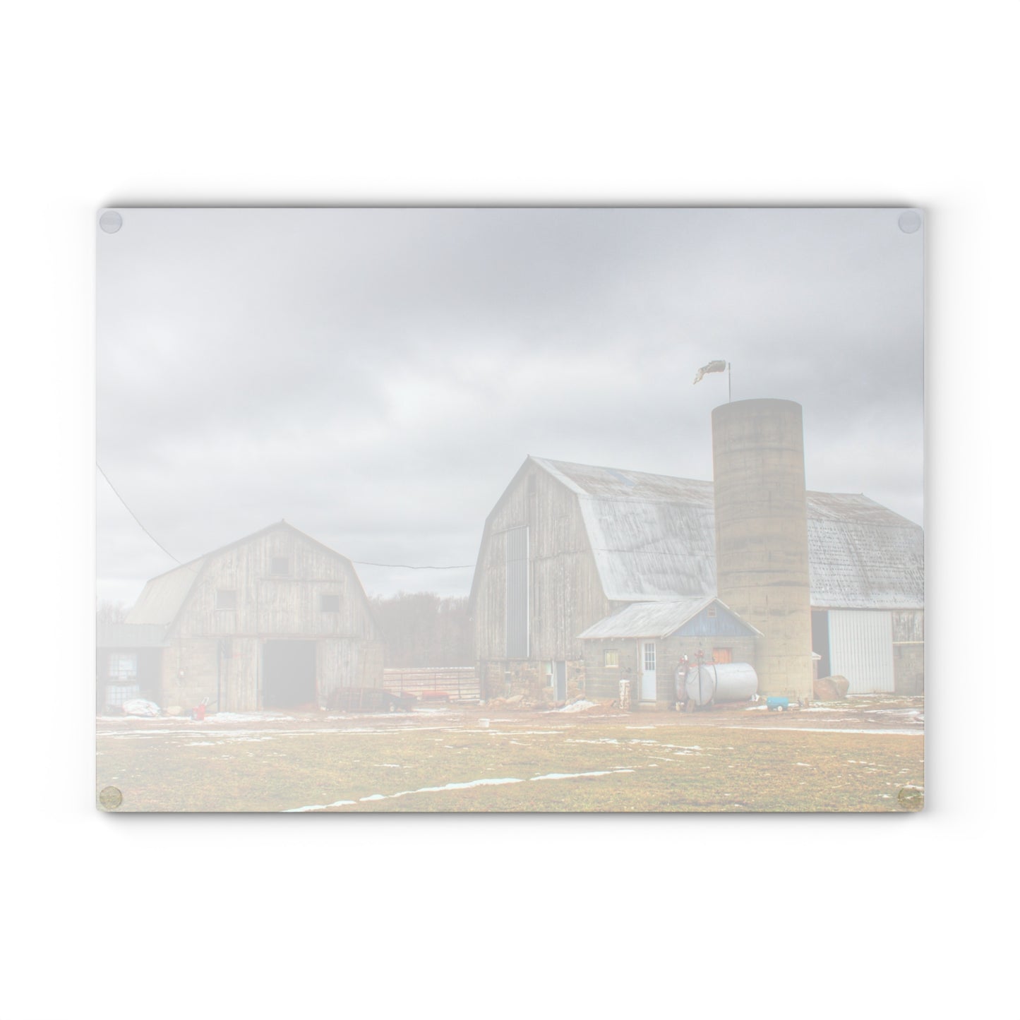 U R There Photography Chapman Road Greys Rustic Farmhouse Tempered-Glass Cutting Board