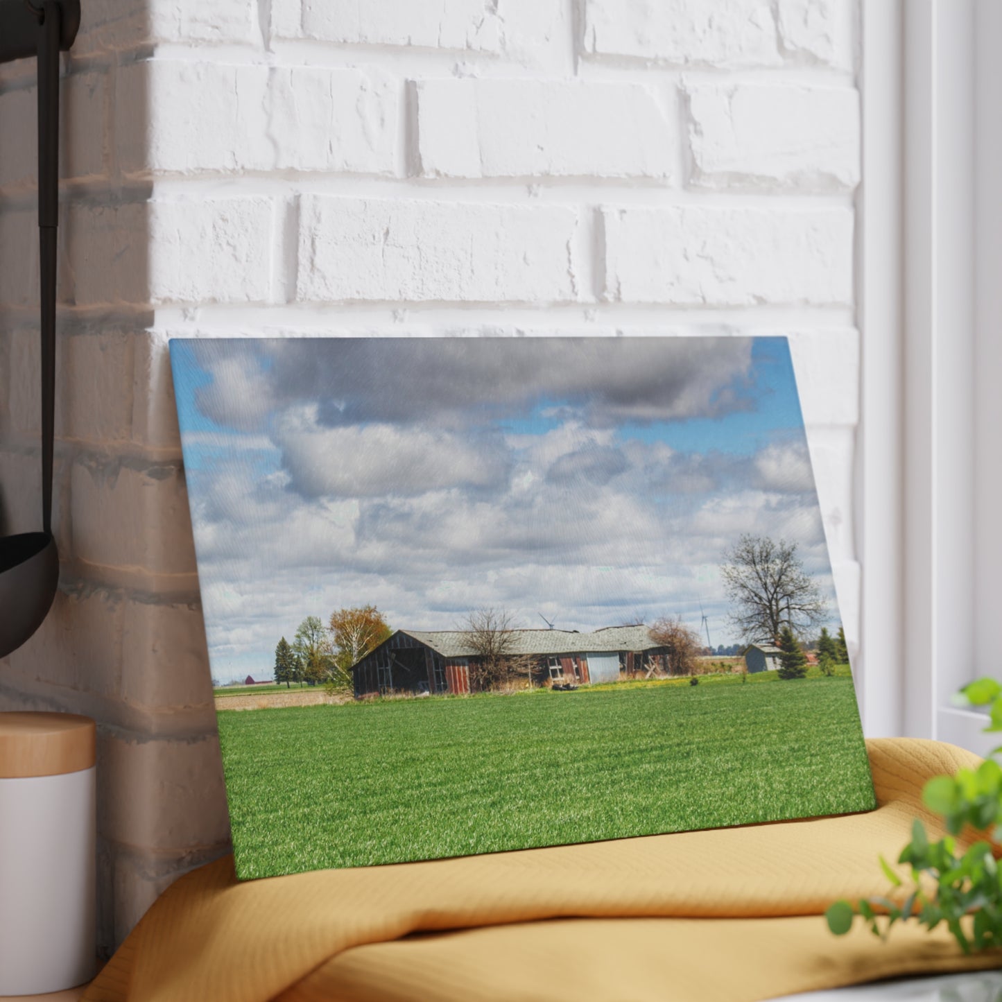 U R There Photography Rescue Road Rusted Shack Rustic Farmhouse Tempered-Glass Cutting Board