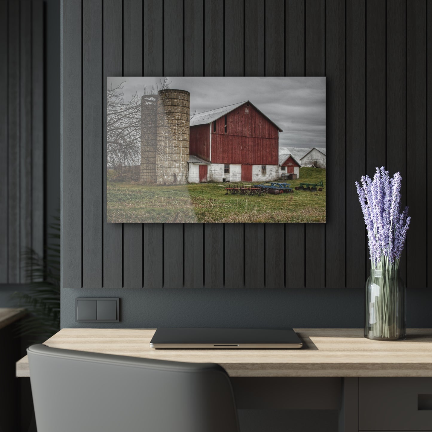 Fostoria Red I Rustic Farmhouse Acrylic Wall Print