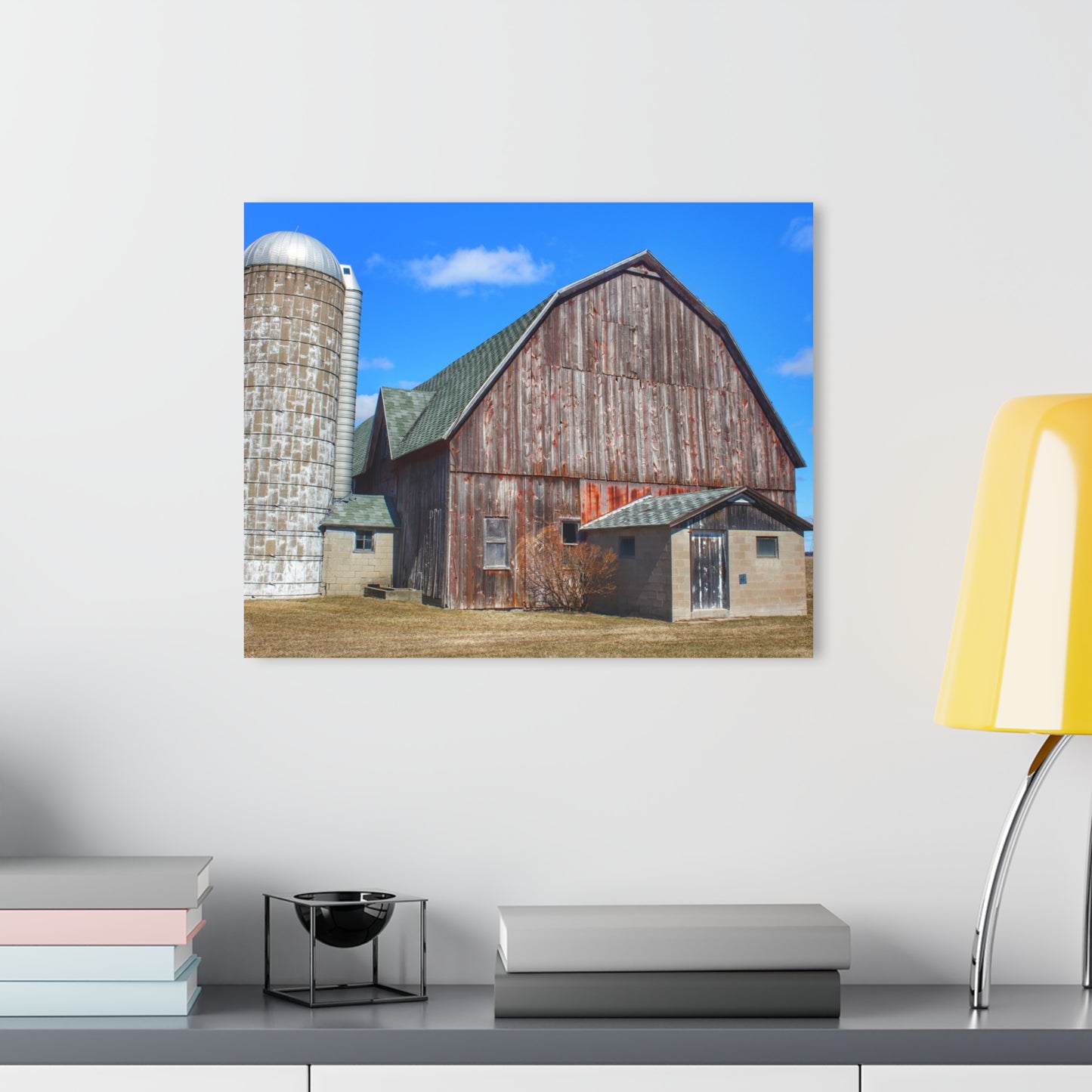 U R There Photography Roedel Road Red in Spring Rustic Farmhouse Acrylic Wall Print