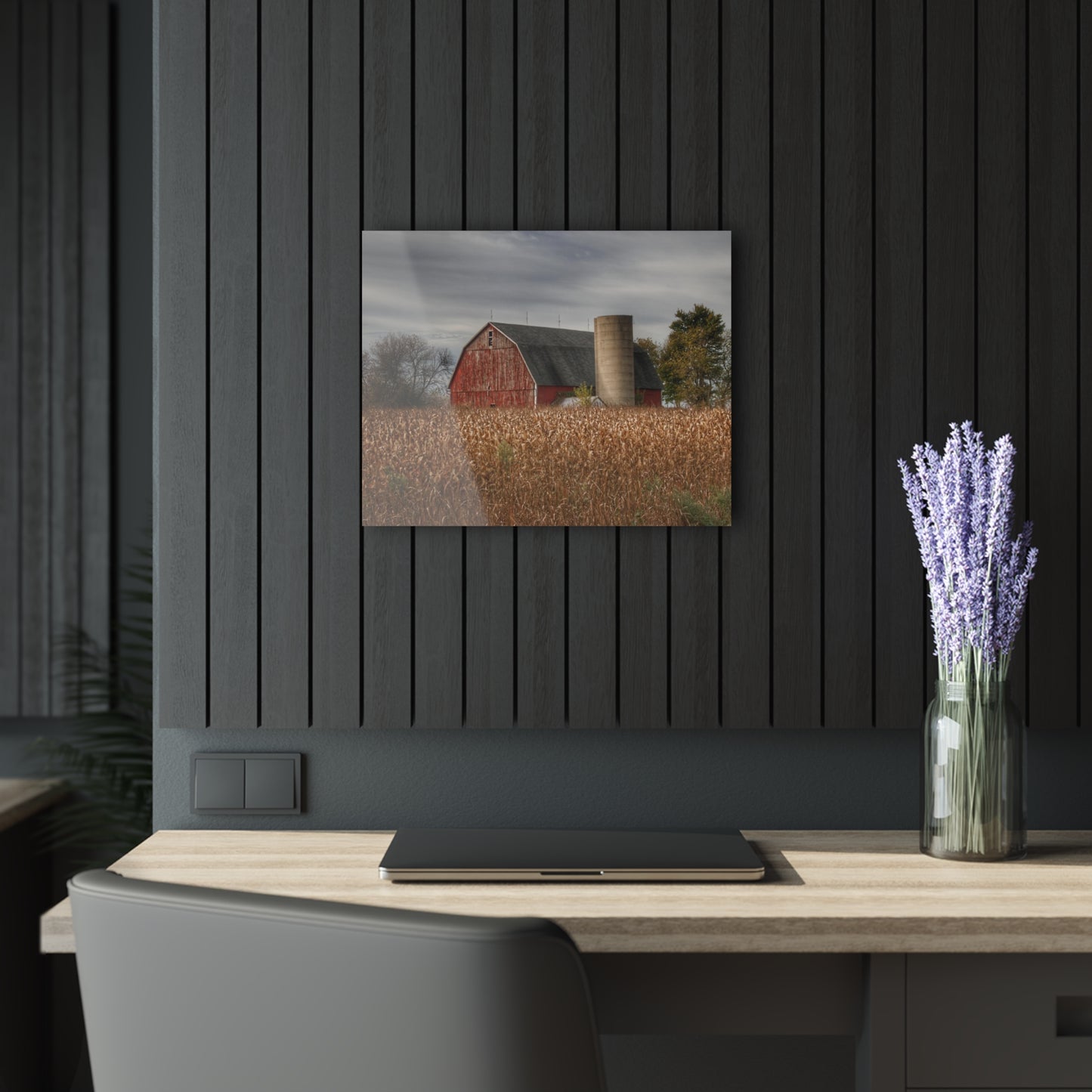 U R There Photography Shepard Road Red Rustic Farmhouse Acrylic Wall Print