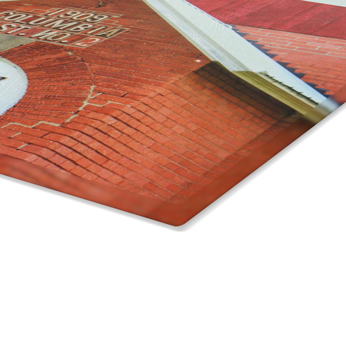 U R There Photography French Road Old Standard Schoolhouse II Rustic Farmhouse Tempered-Glass Cutting Board