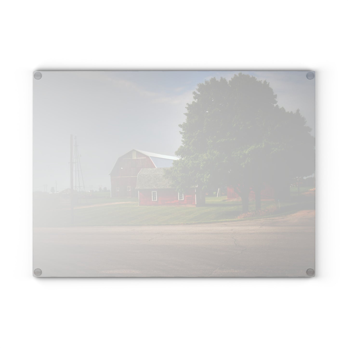 U R There Photography Bradford Road Reds Rustic Farmhouse Tempered-Glass Cutting Board