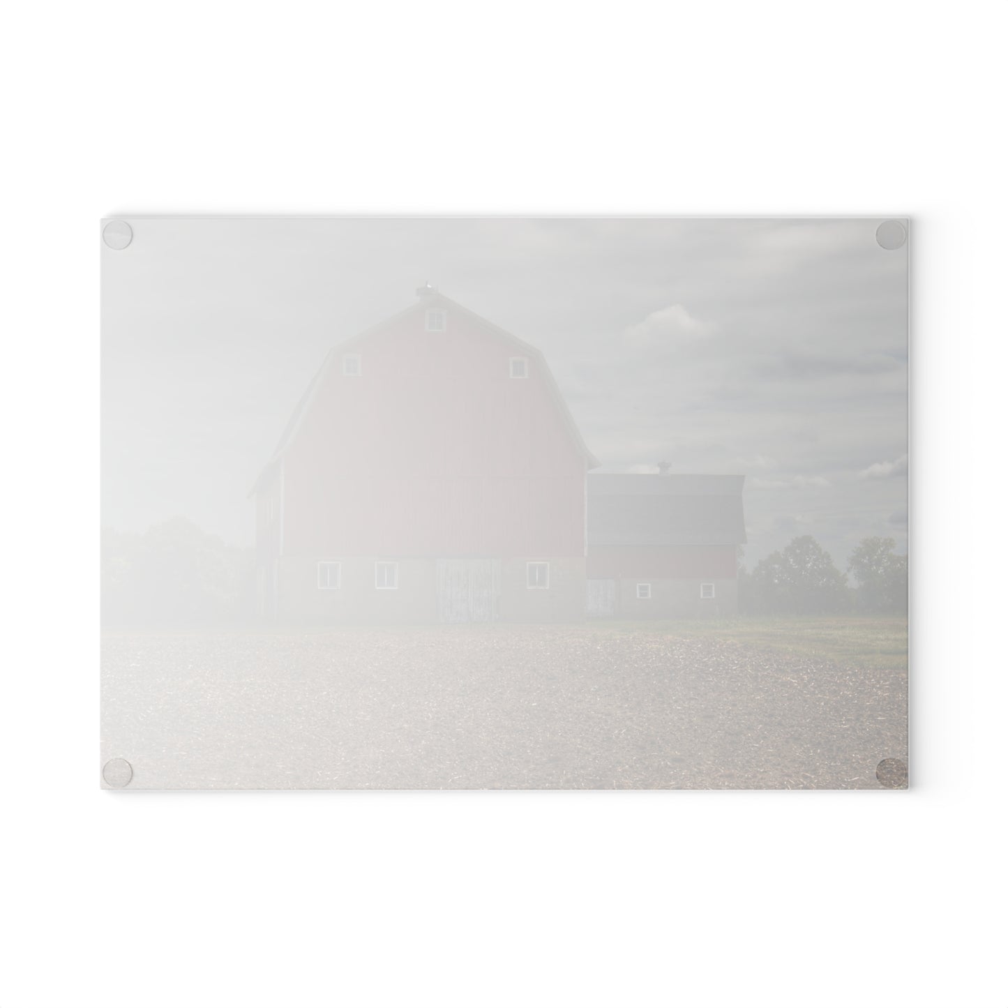 U R There Photography Cade Road Red I Rustic Farmhouse Tempered-Glass Cutting Board