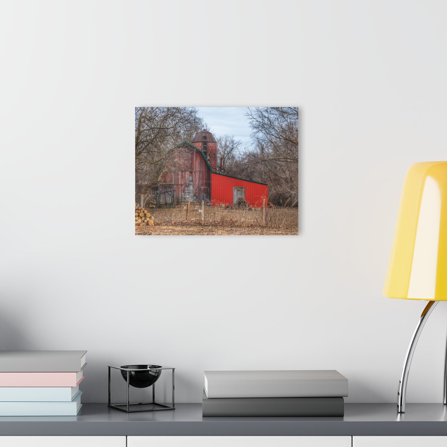 U R There Photography Bray Road Hidden Barnyard Red I Rustic Farmhouse Acrylic Wall Print