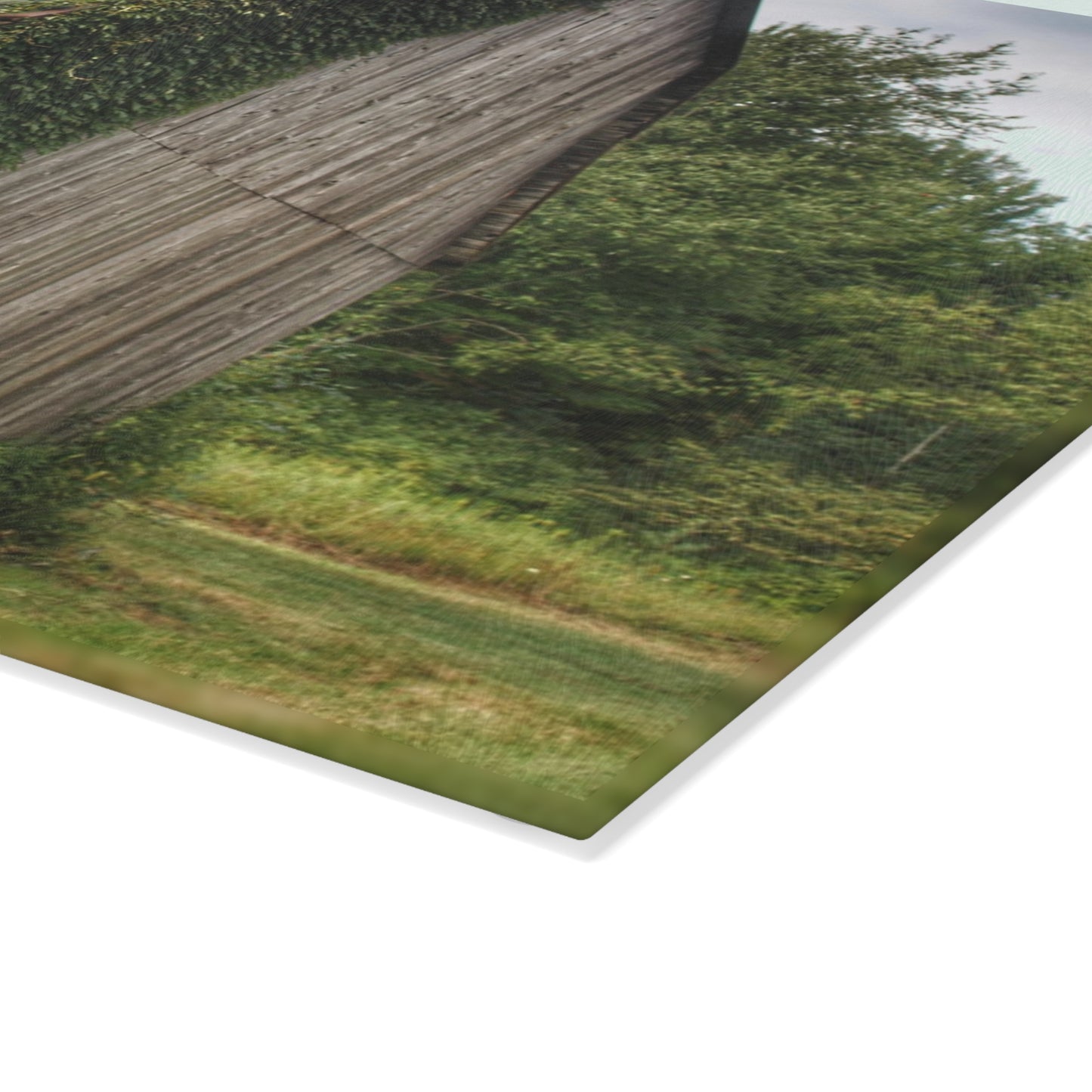 U R There Photography Chambers Grey Rustic Farmhouse Tempered-Glass Cutting Board