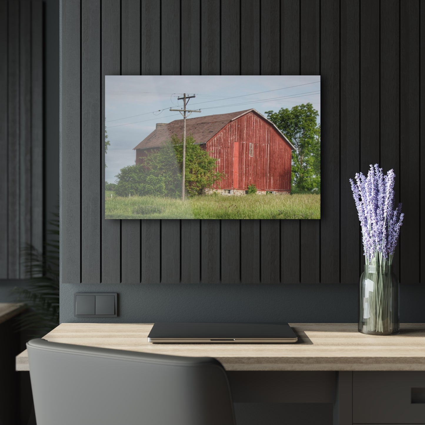 U R There Photography Armstrong Road Red I Rustic Farmhouse Acrylic Wall Print