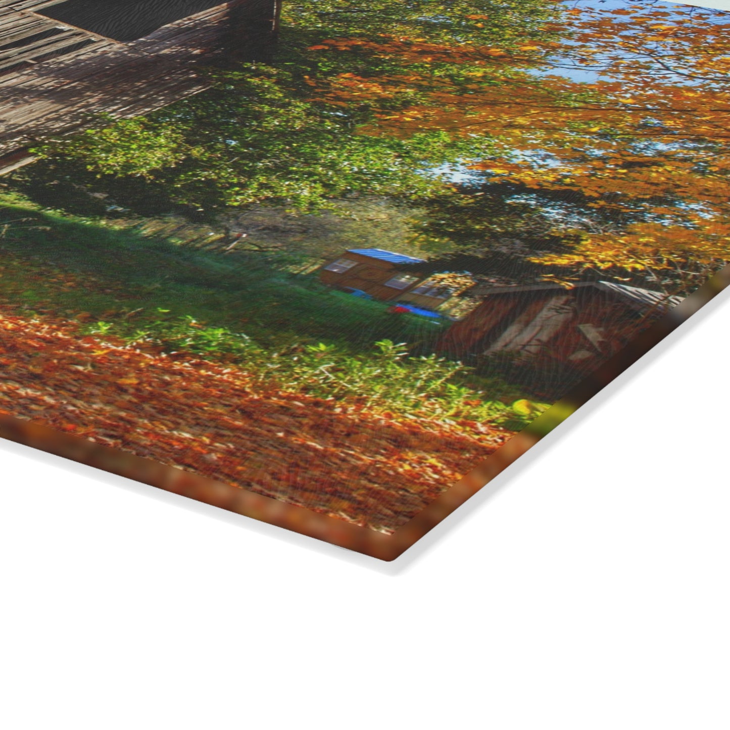 U R There Photography Shoemaker Road Hidden Grey Rustic Farmhouse Tempered-Glass Cutting Board