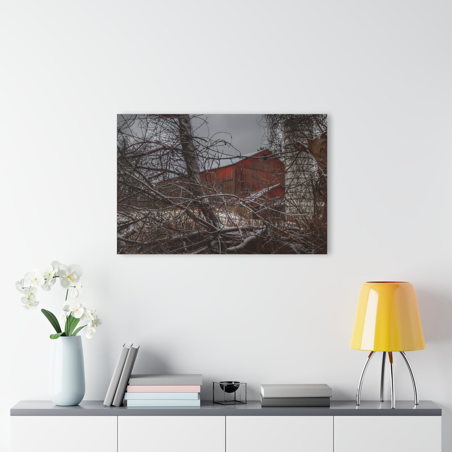 U R There Photography Sandhill Road Hidden Red II Rustic Farmhouse Acrylic Wall Print
