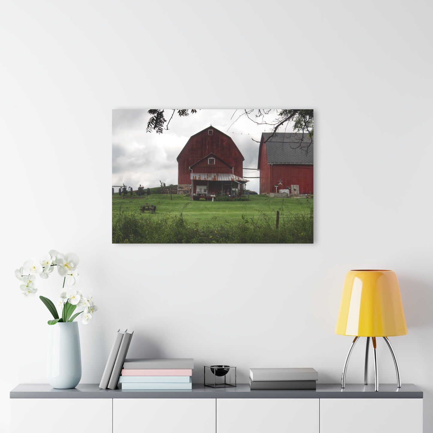U R There Photography Bishop Road Reds II Rustic Farmhouse Acrylic Wall Print
