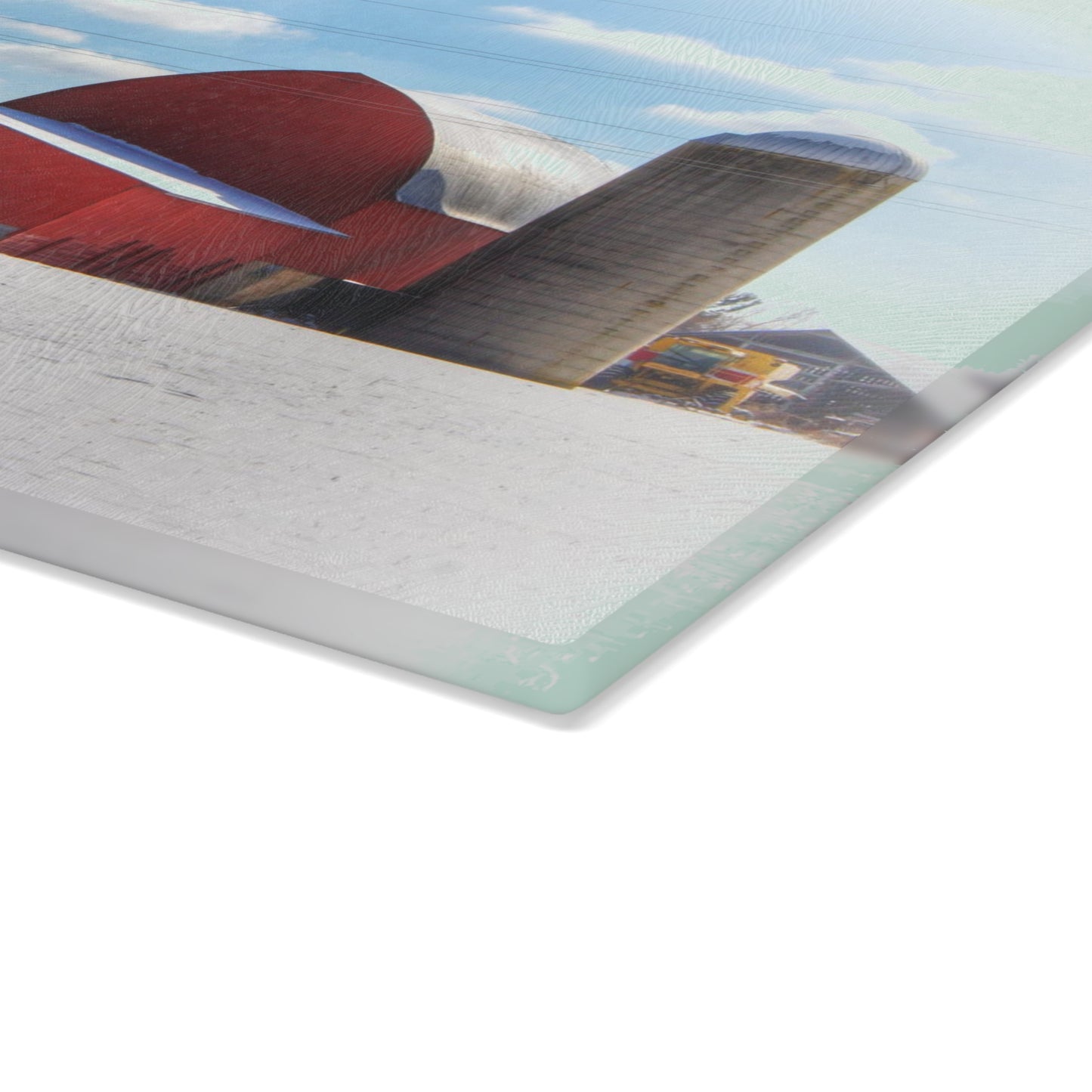 U R There Photography Barnes Road Reds Rustic Farmhouse Tempered-Glass Cutting Board