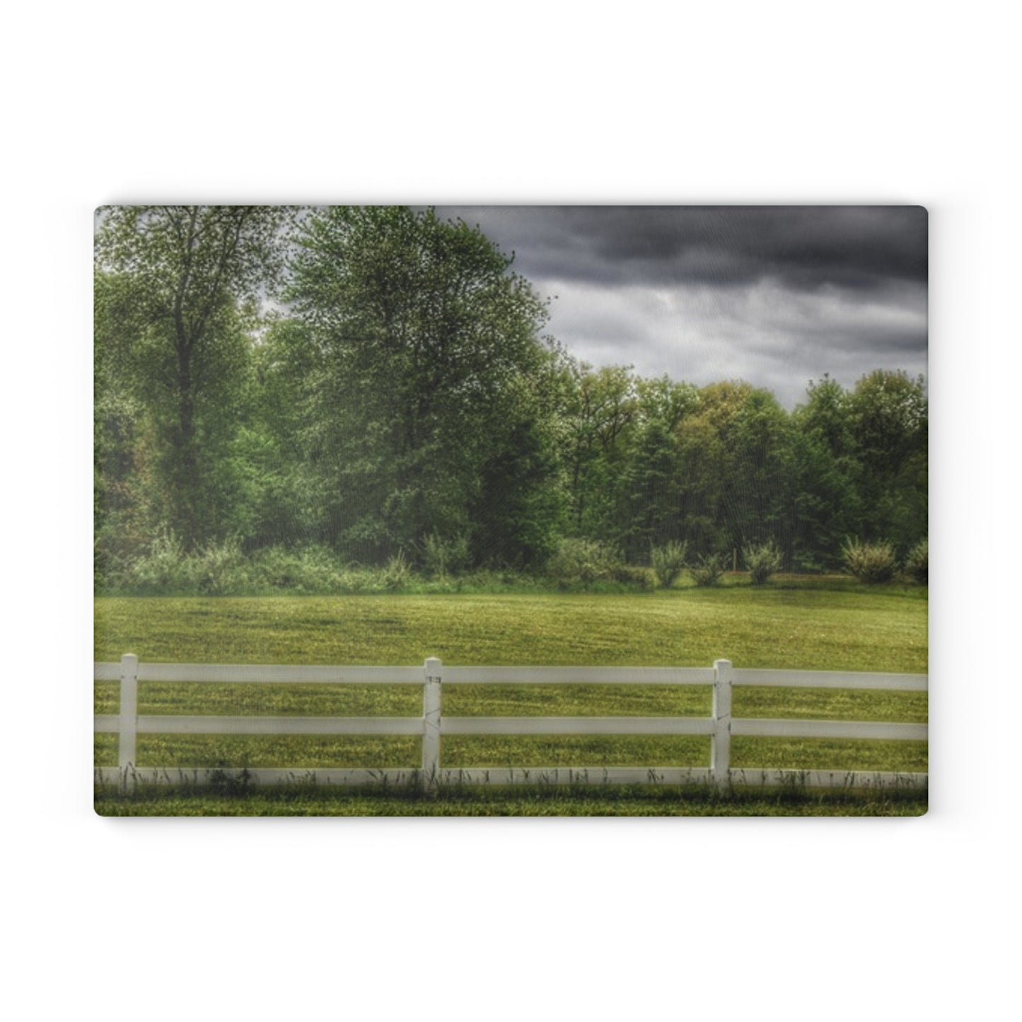 U R There Photography Beyond the White Fence Rustic Farmhouse Tempered-Glass Cutting Board