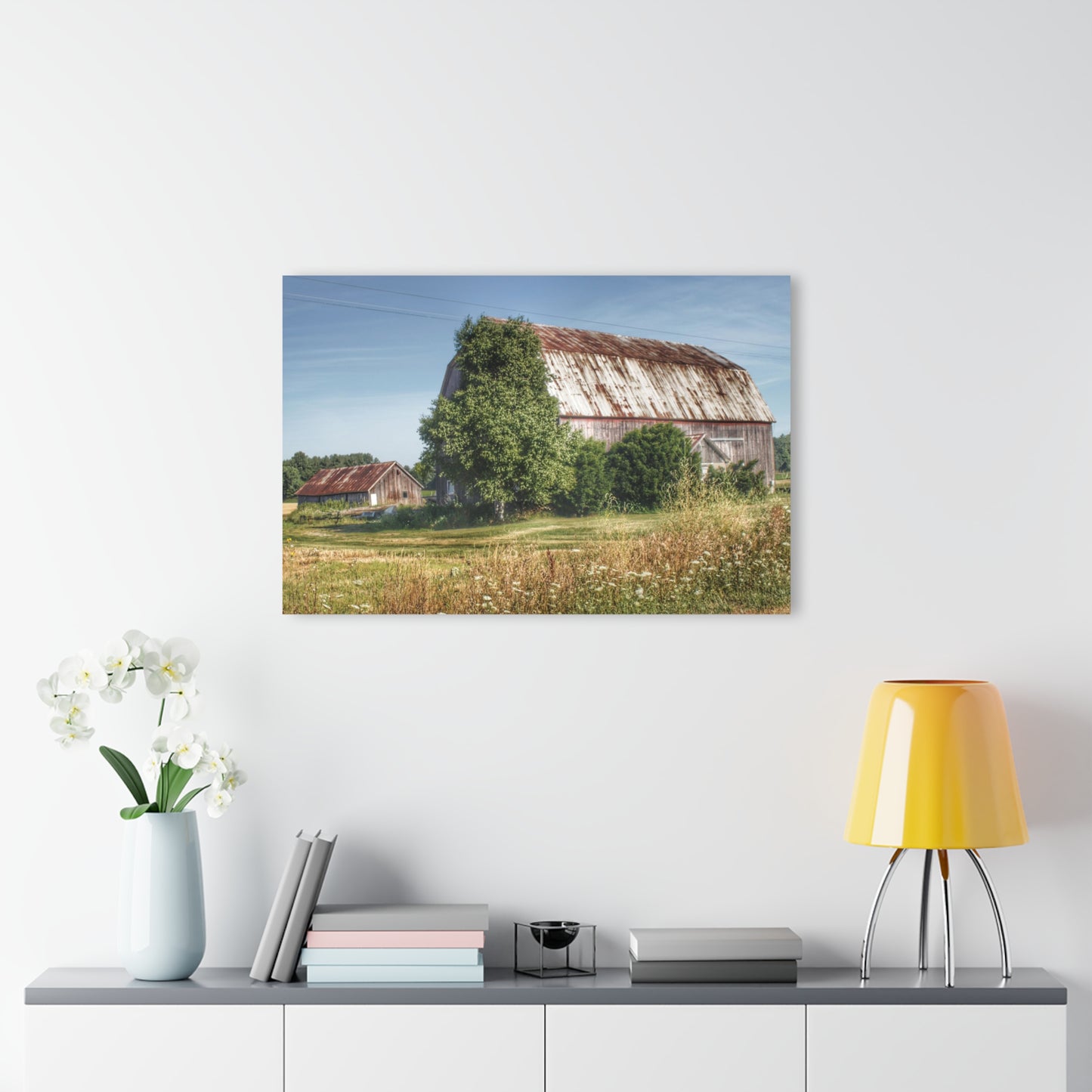 U R There Photography Barkley Road Red in Summer II Rustic Farmhouse Acrylic Wall Print