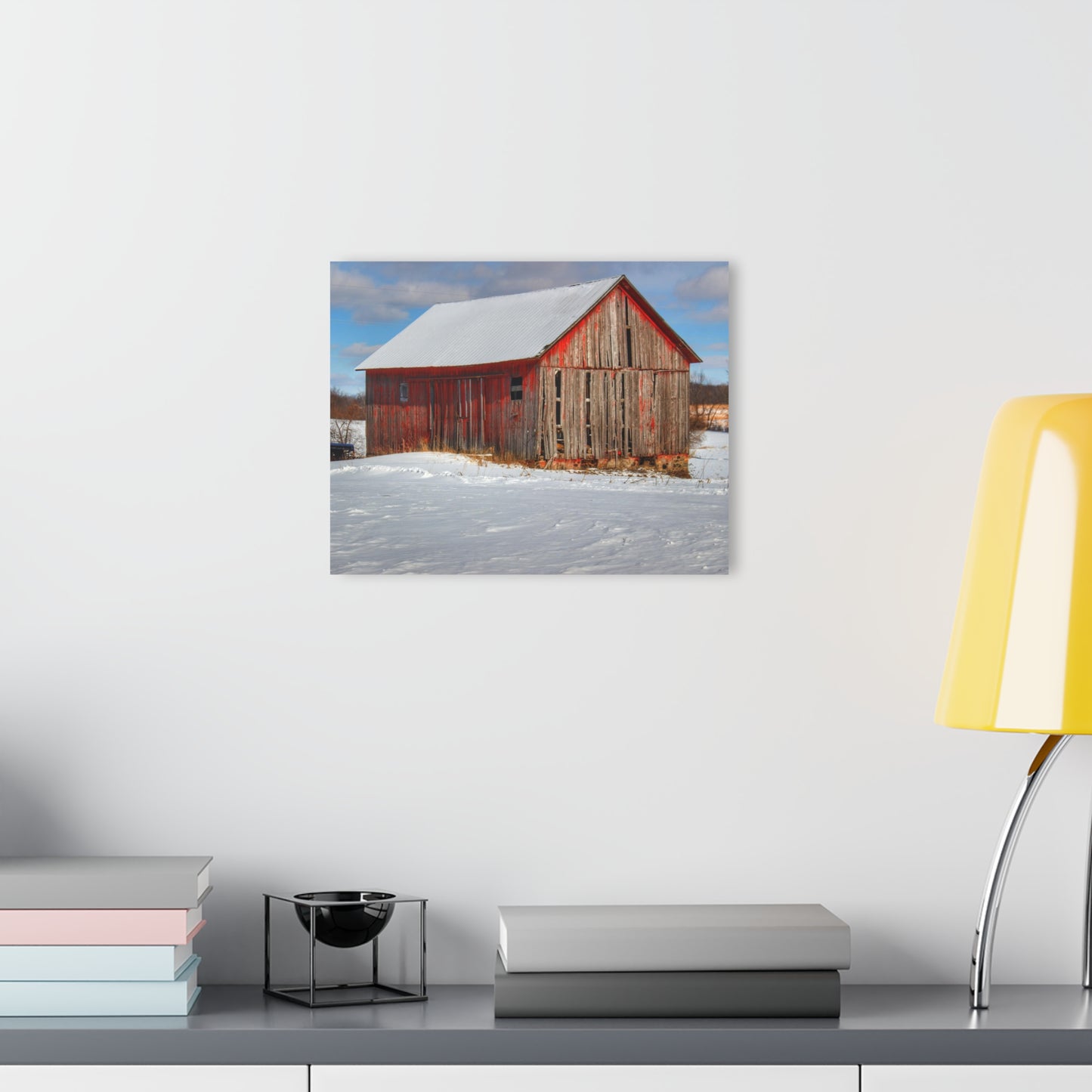 U R There Photography Barnes Road Little Red I Rustic Farmhouse Acrylic Wall Print