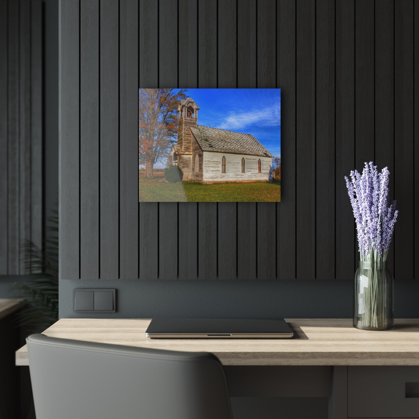 U R There Photography Schoolhouse of Marlette Road I Rustic Farmhouse Acrylic Wall Print