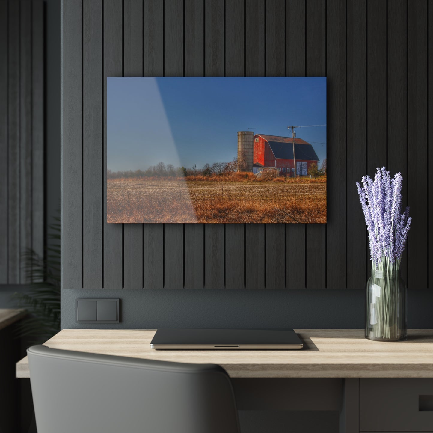 U R There Photography Applegate Road Red Rustic Farmhouse Acrylic Wall Print