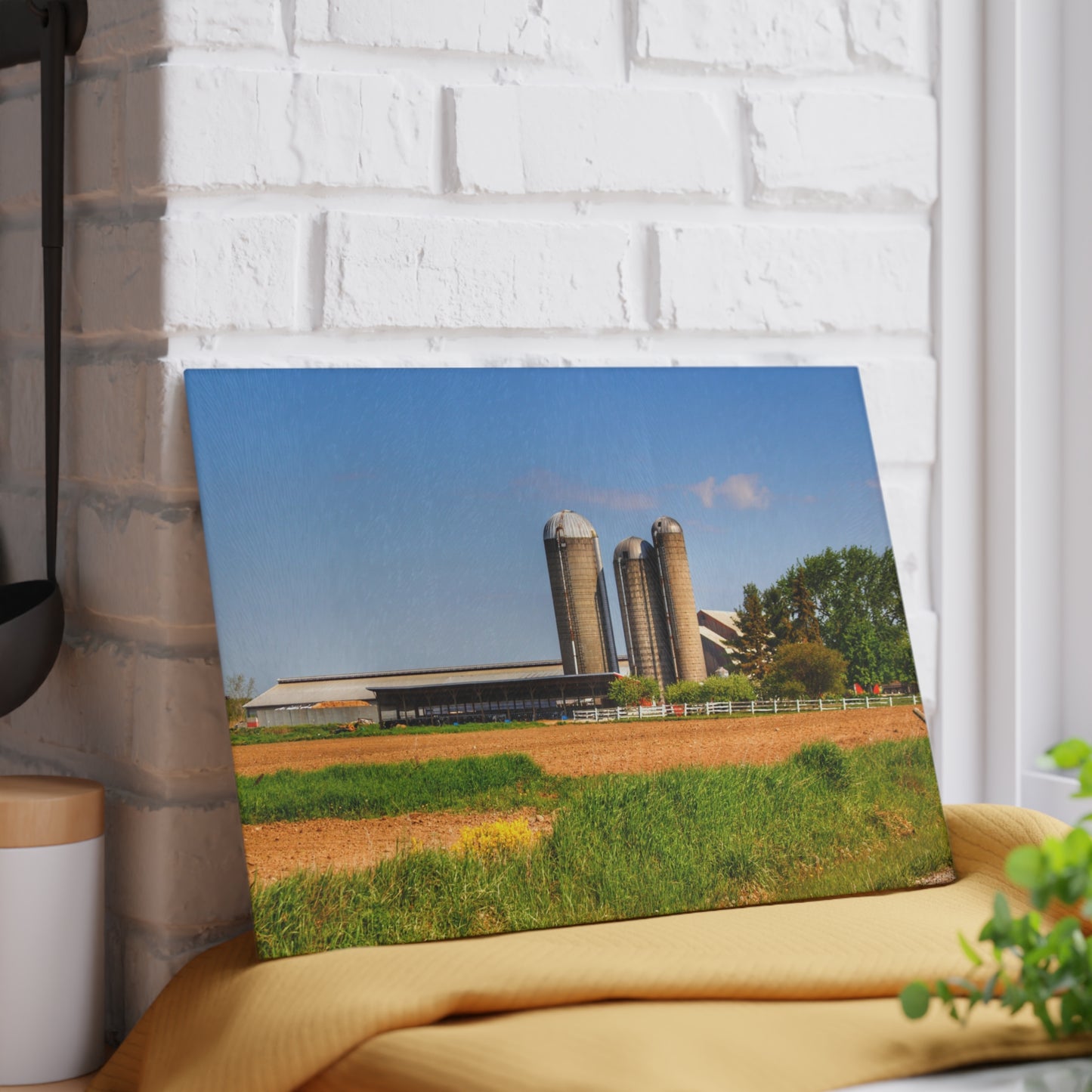 U R There Photography Leslie Road Hidden Rustic Farmhouse Tempered-Glass Cutting Board