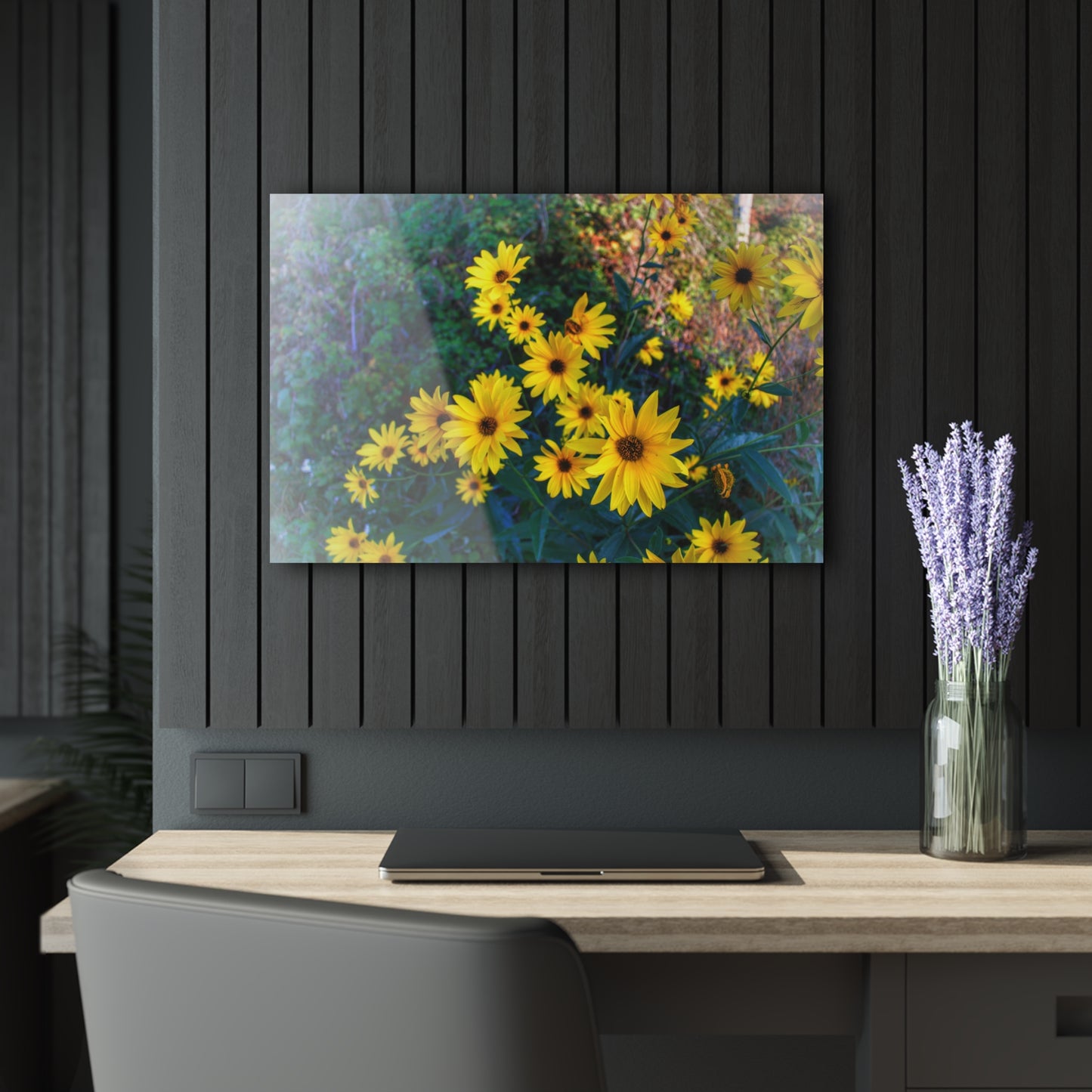 U R There Photography Bursts of Gold Rustic Farmhouse Acrylic Wall Print 14 "x 11"
