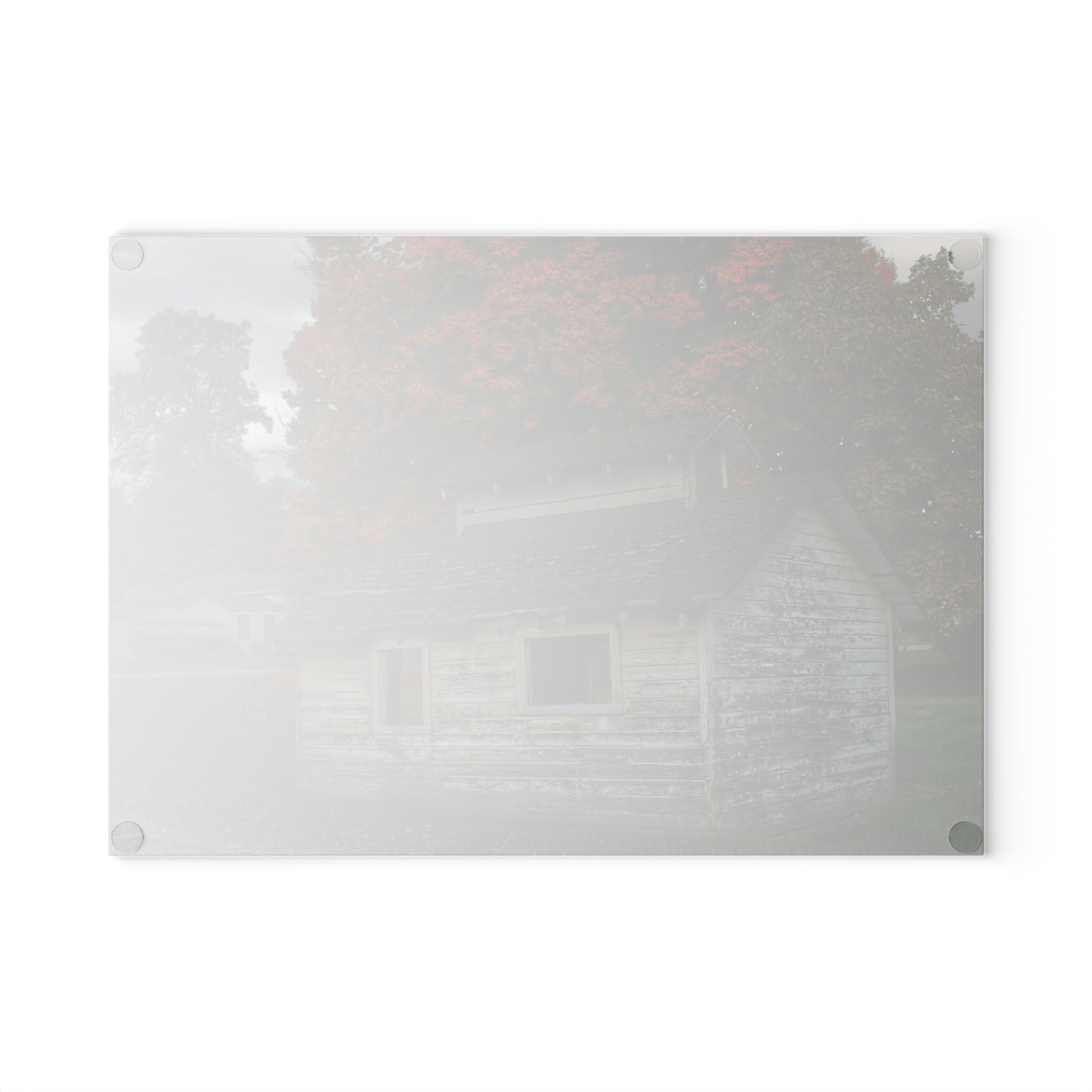 U R There Photography Rural Shack of Metamora Rustic Farmhouse Tempered-Glass Cutting Board