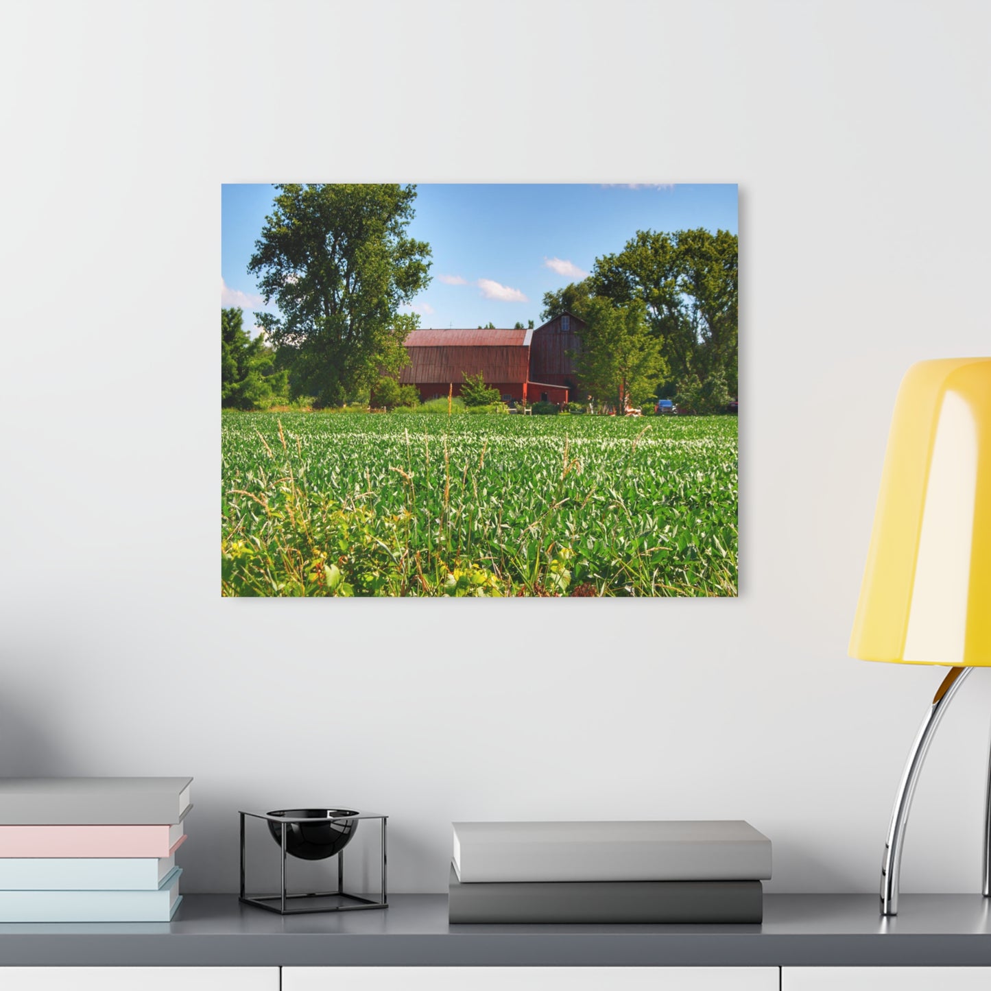U R There Photography Canada Road Hidden Red Rustic Farmhouse Acrylic Wall Print
