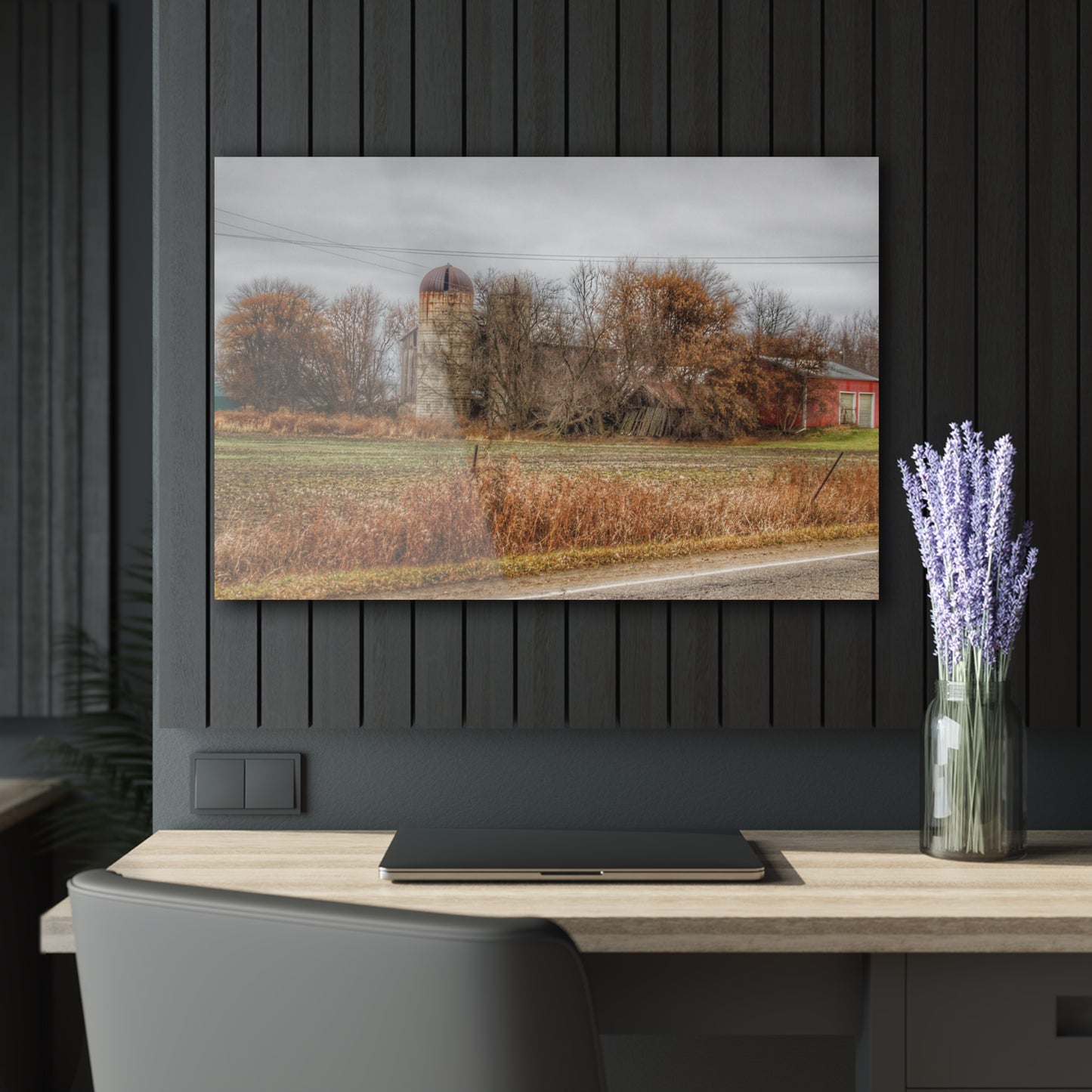 U R There Photography Burnside Road Grey II Rustic Farmhouse Acrylic Wall Print